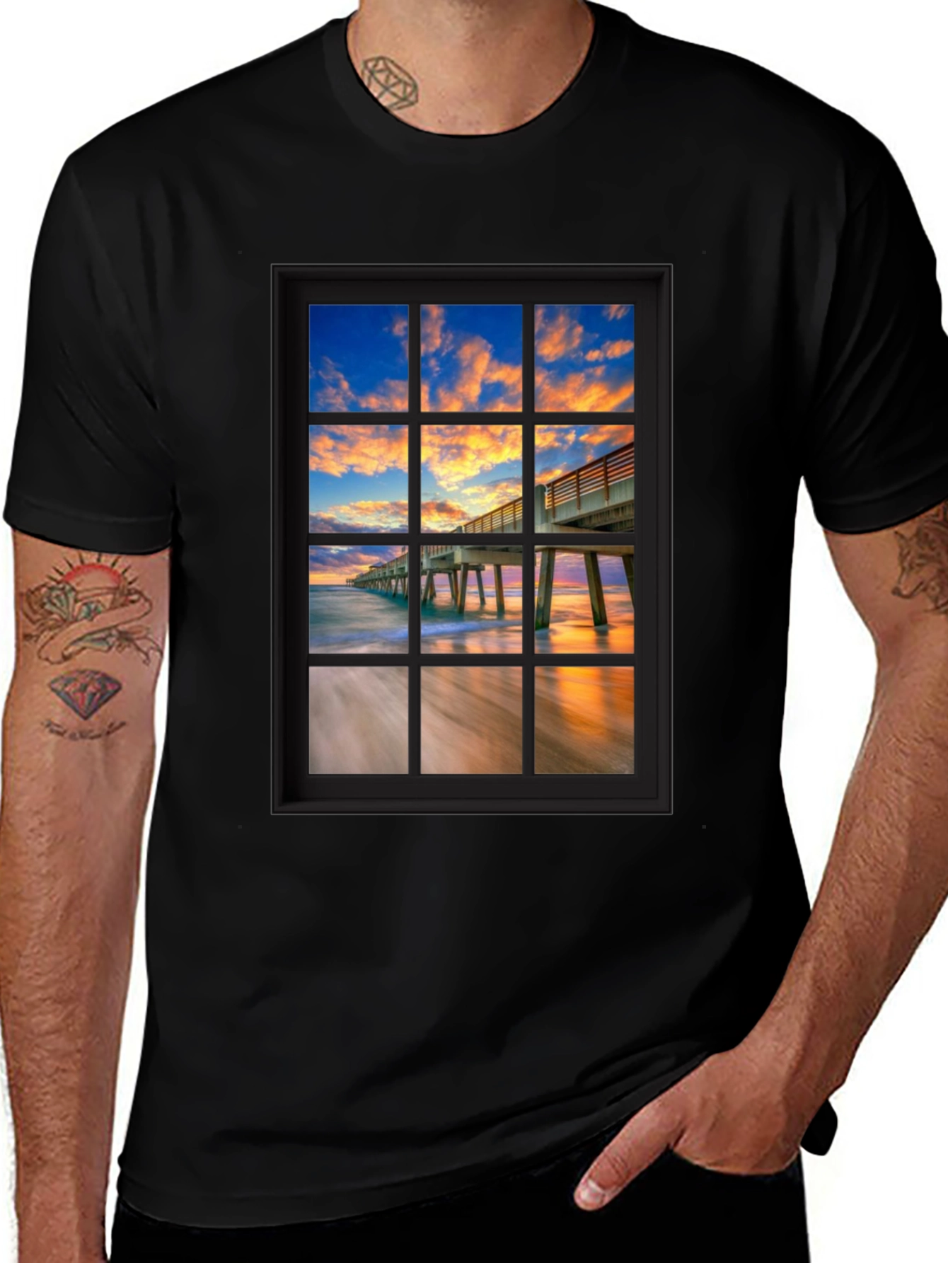 Variant 24 of Window to the Beach T-Shirt - Coastal View