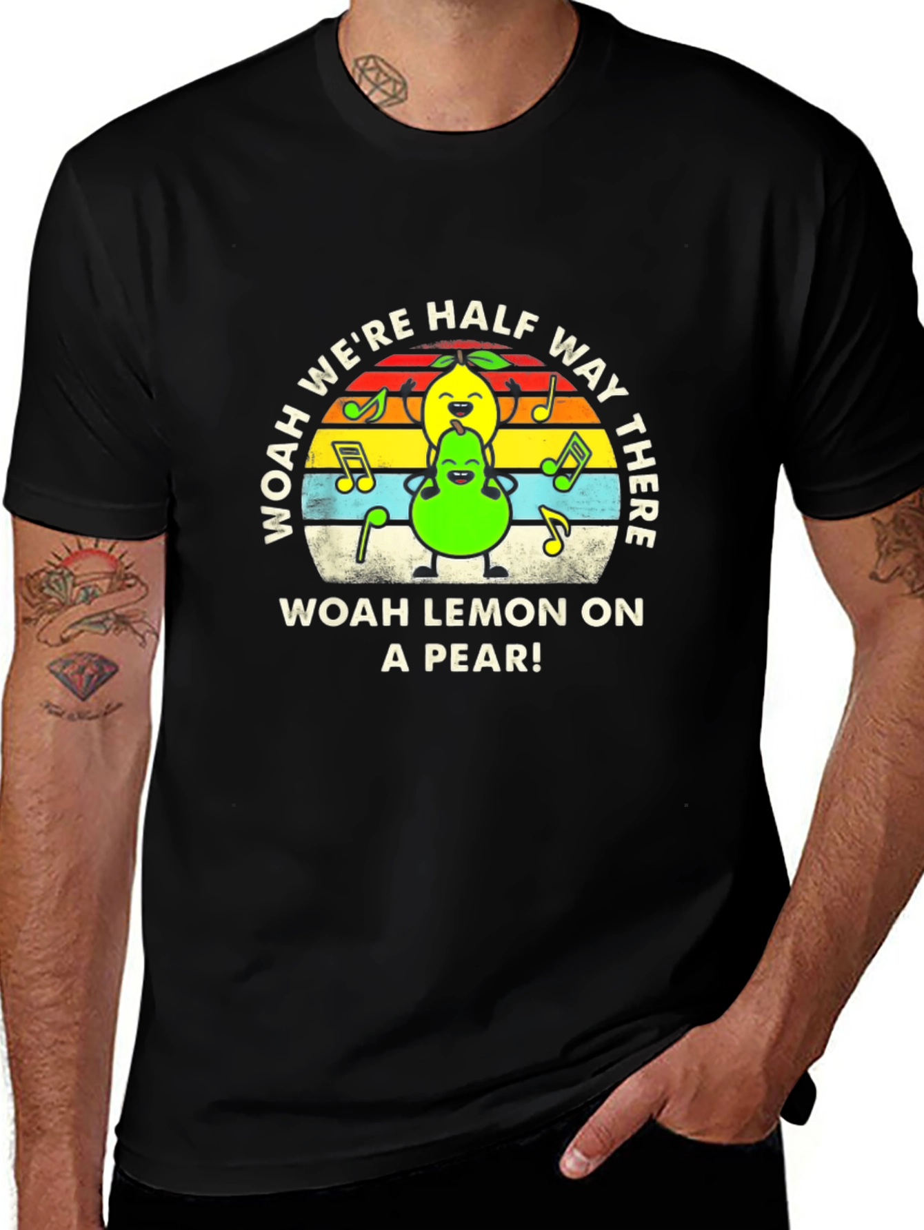 Variant 13 of Half Way There Fruit Pun T-Shirt