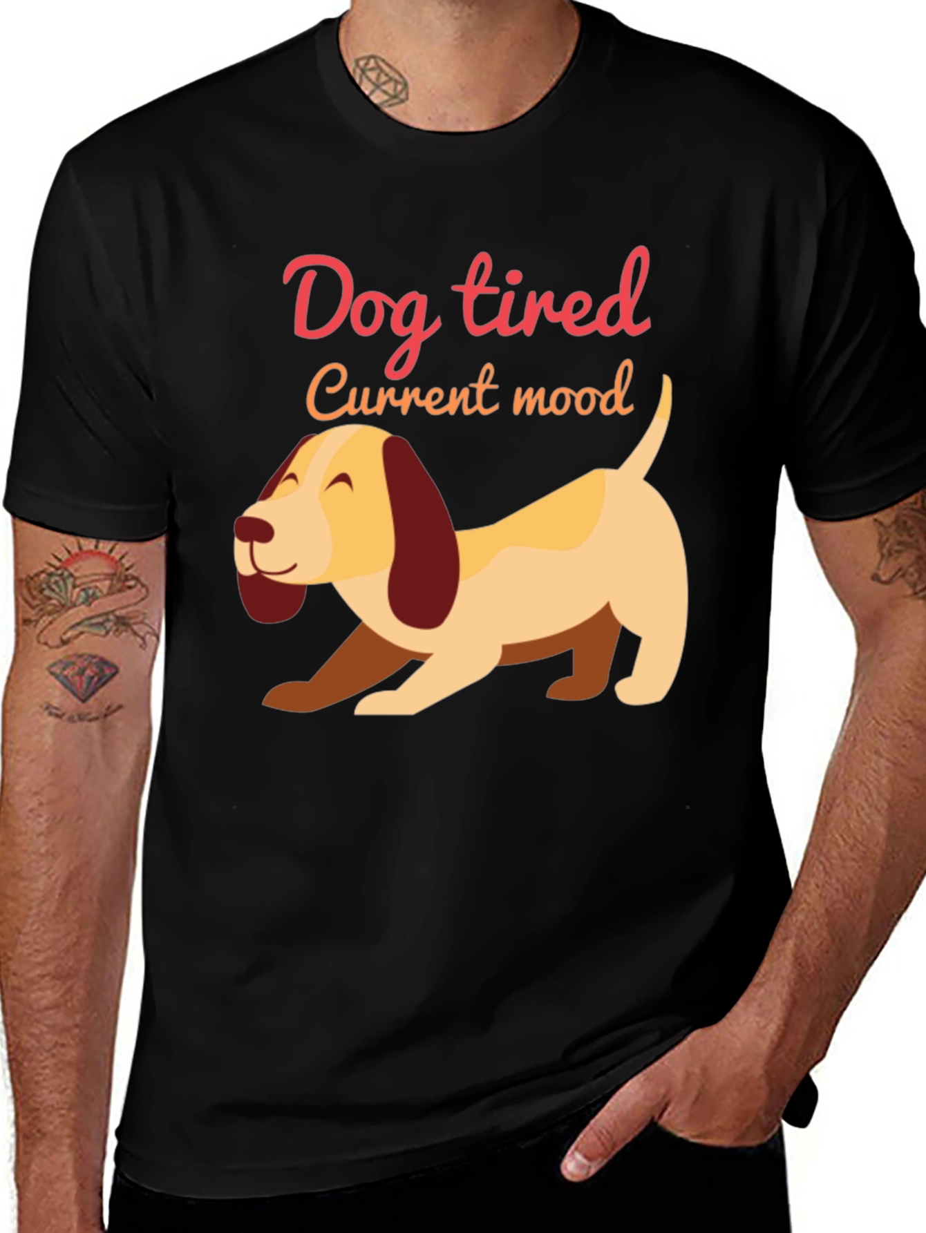 Variant 9 of Dog Tired T-Shirt - Funny Current Mood Tee