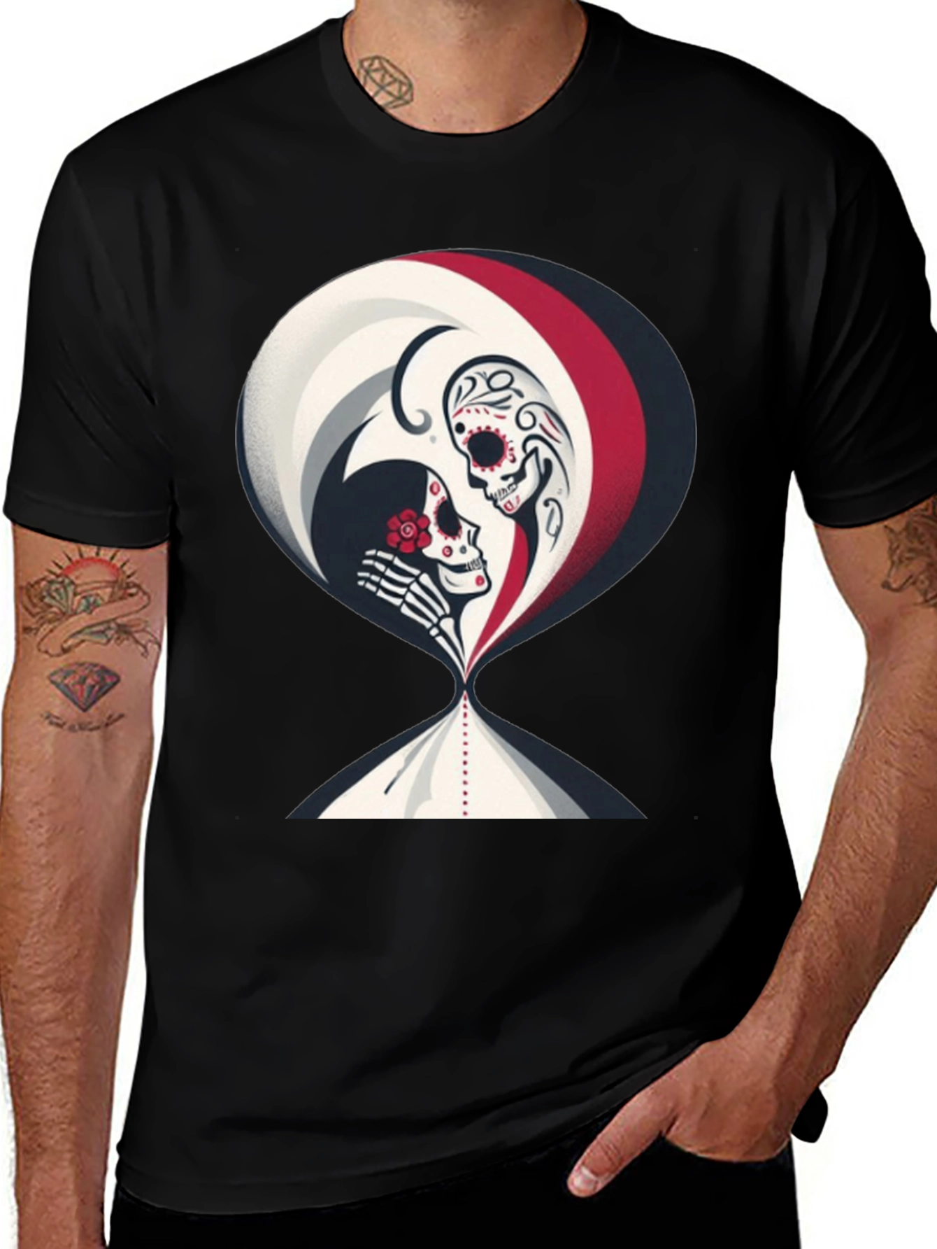 Variant 25 of Day of the Dead Hourglass Graphic Tee