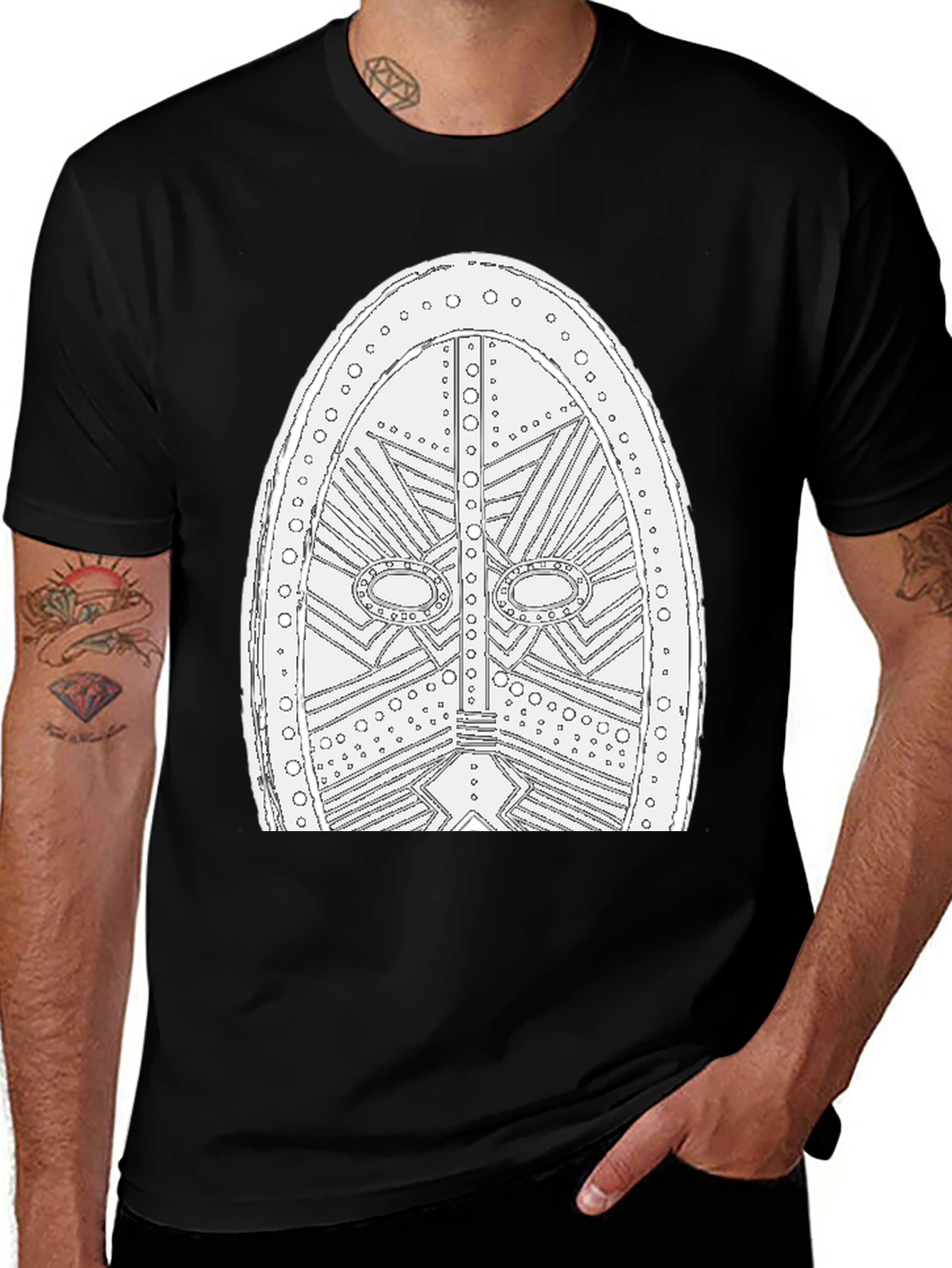 Variant 21 of Viking Shield Graphic Tee - Black Cotton T-Shirt