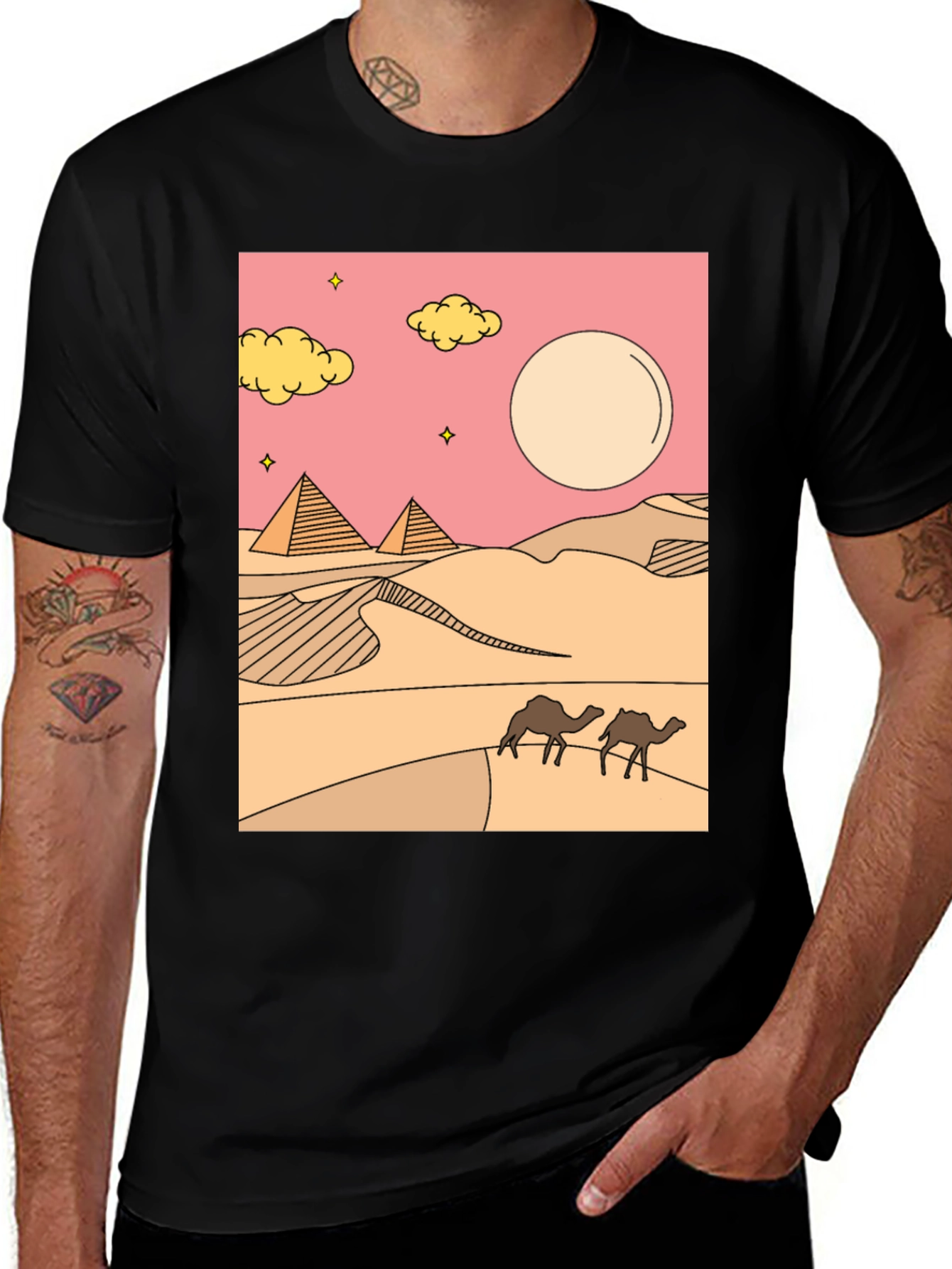 Variant 6 of Desert Graphic Tee - Black Cotton Blend