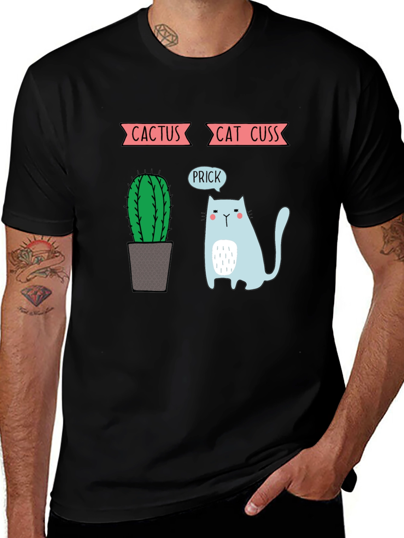 Variant 10 of Cactus Cat Cuss Prick T-Shirt