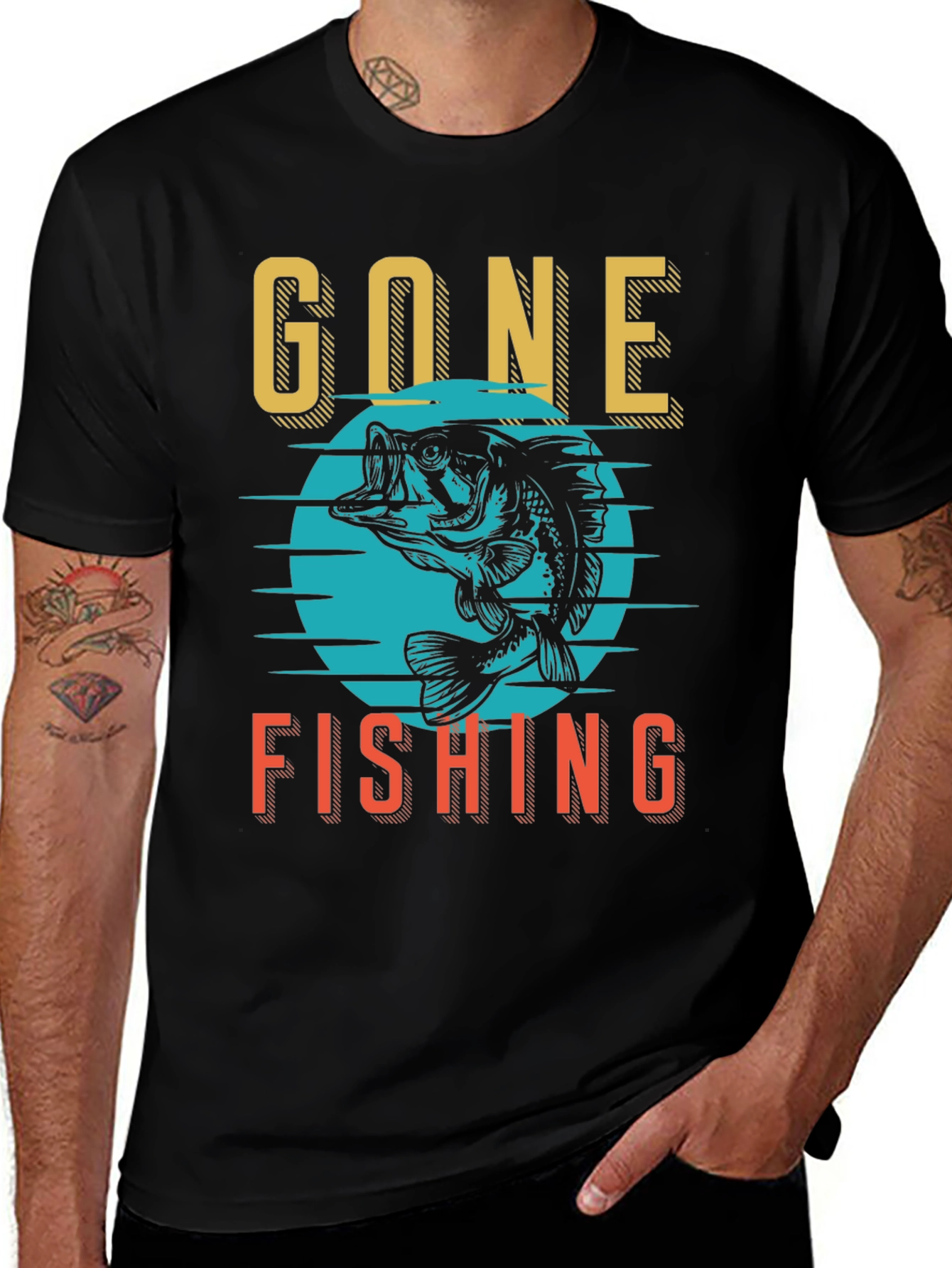 Variant 22 of Gone Fishing Graphic Tee - Angler's Delight