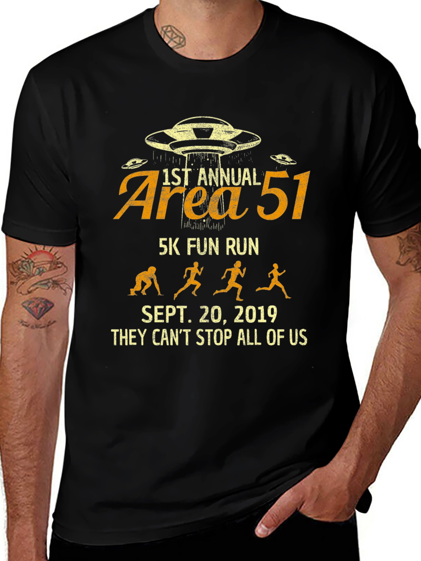 Area 51 5K Fun Run T-Shirt - Sept 20, 2019 - They Can't Stop Us All