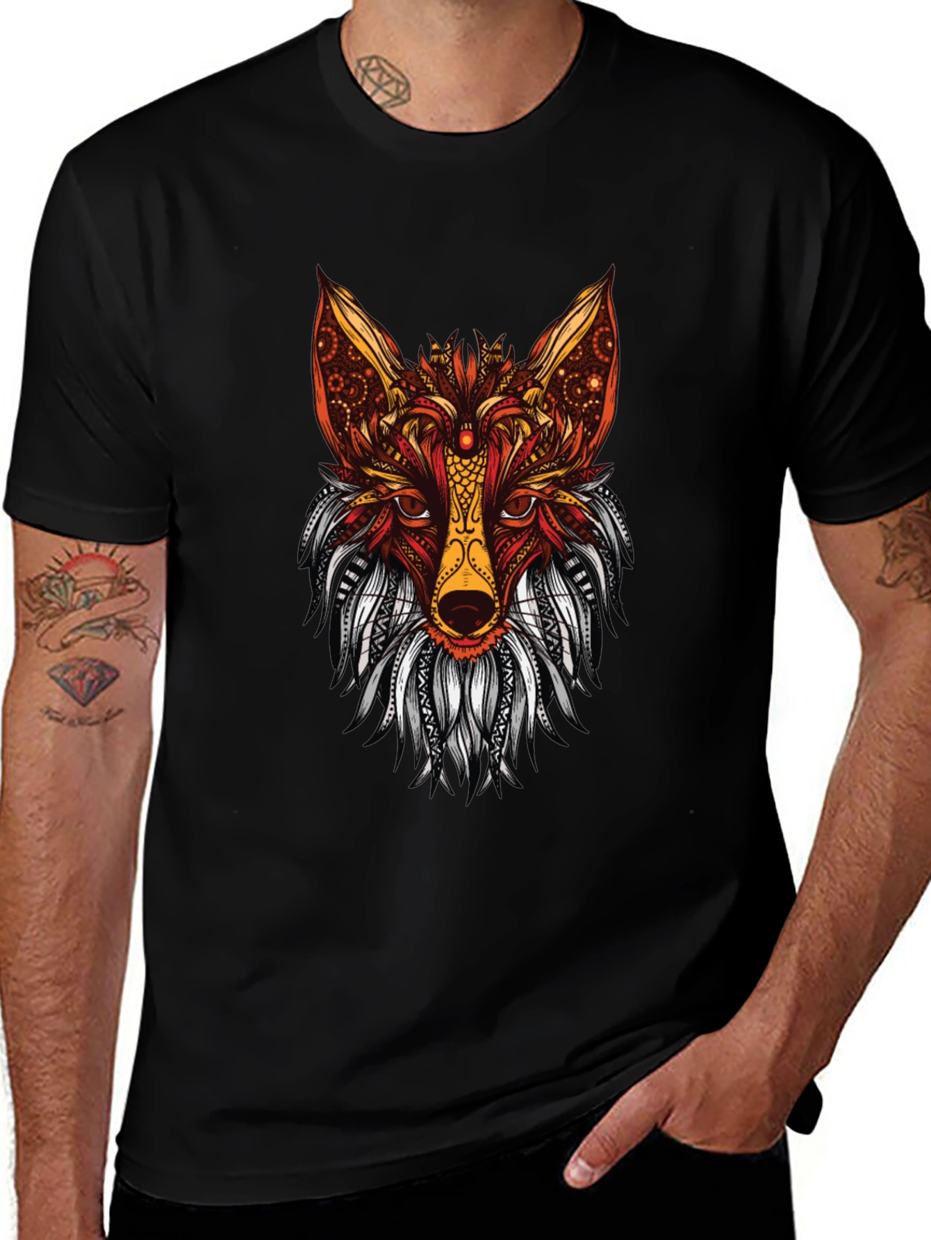 Variant 24 of Fox Graphic Print Black T-Shirt
