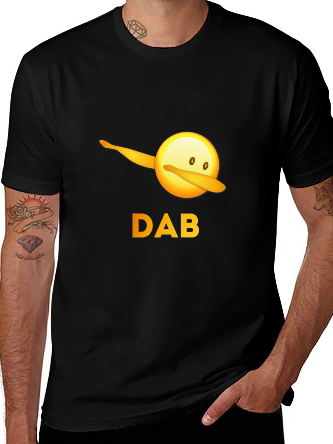 Variant 20 of Dabbing Emoji Graphic Tee - Men's Black T-Shirt