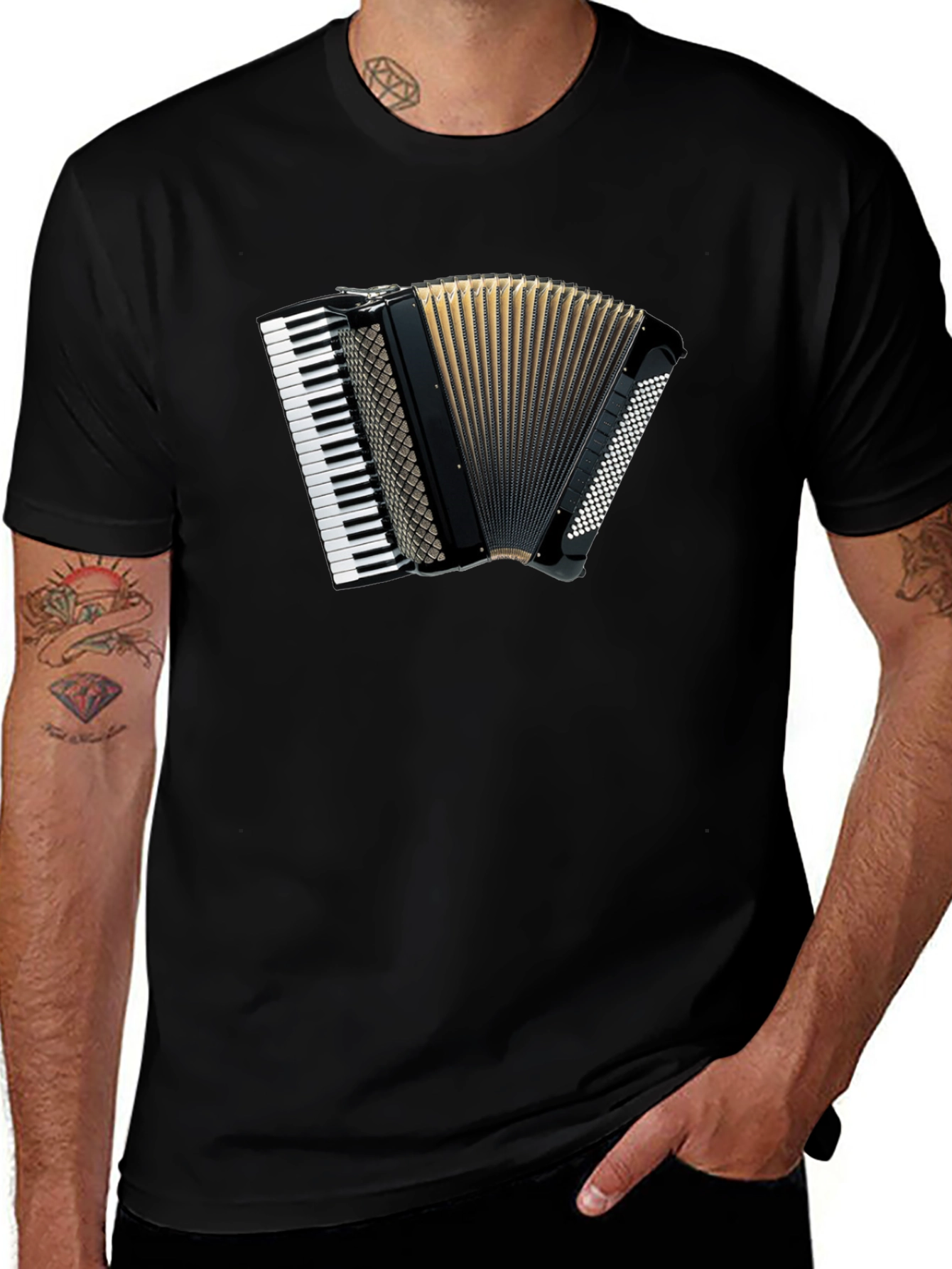 Variant 14 of Accordion Graphic Tee - Music Lover T-Shirt