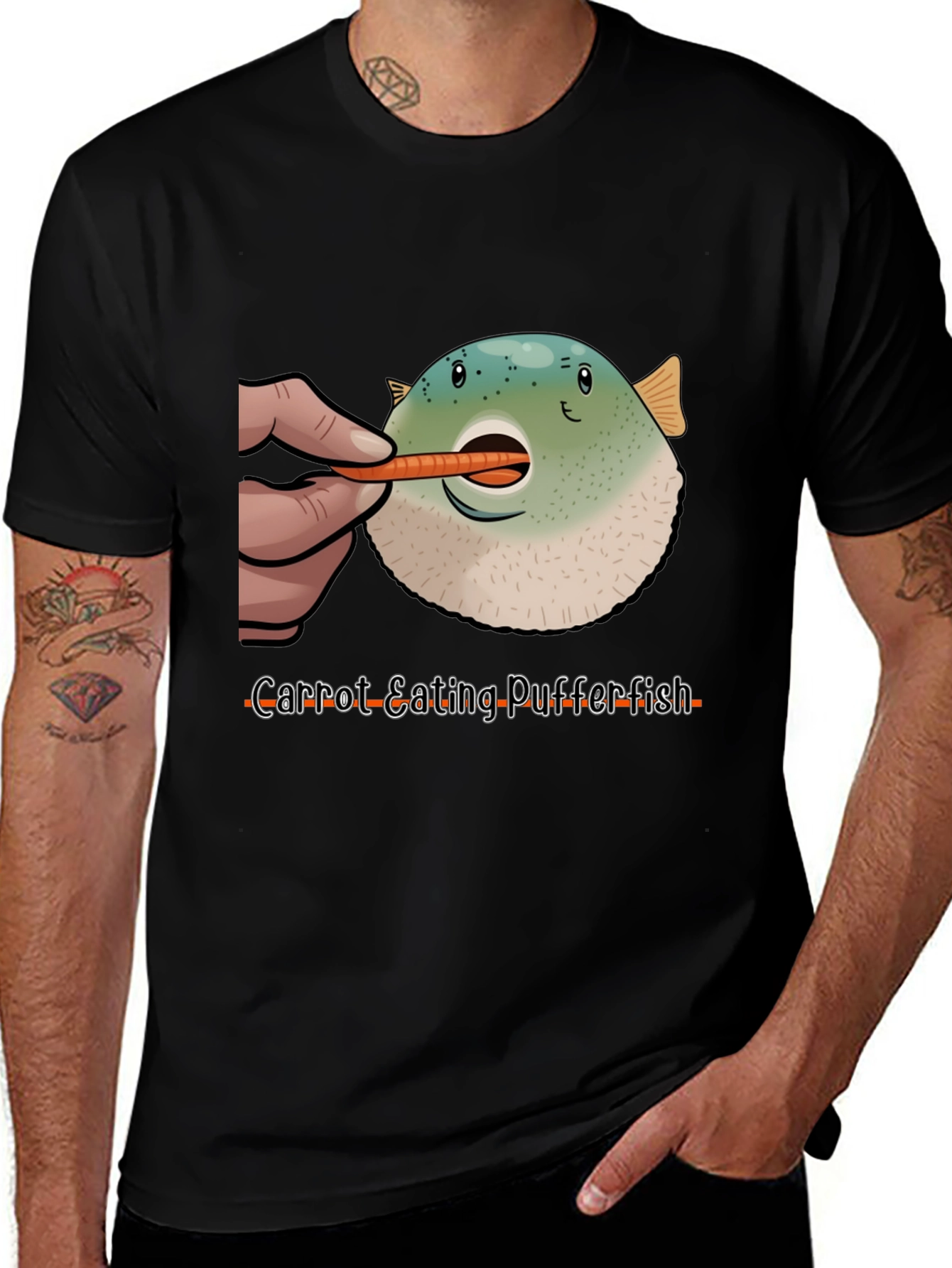 Variant 20 of Carrot Eating Pufferfish T-Shirt