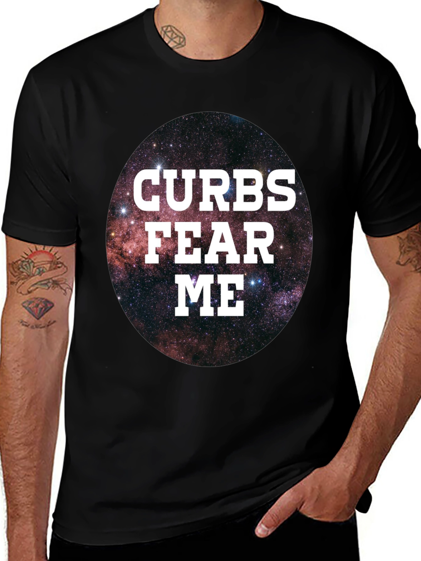 Variant 25 of Curb Fear Me Galaxy Graphic T-Shirt