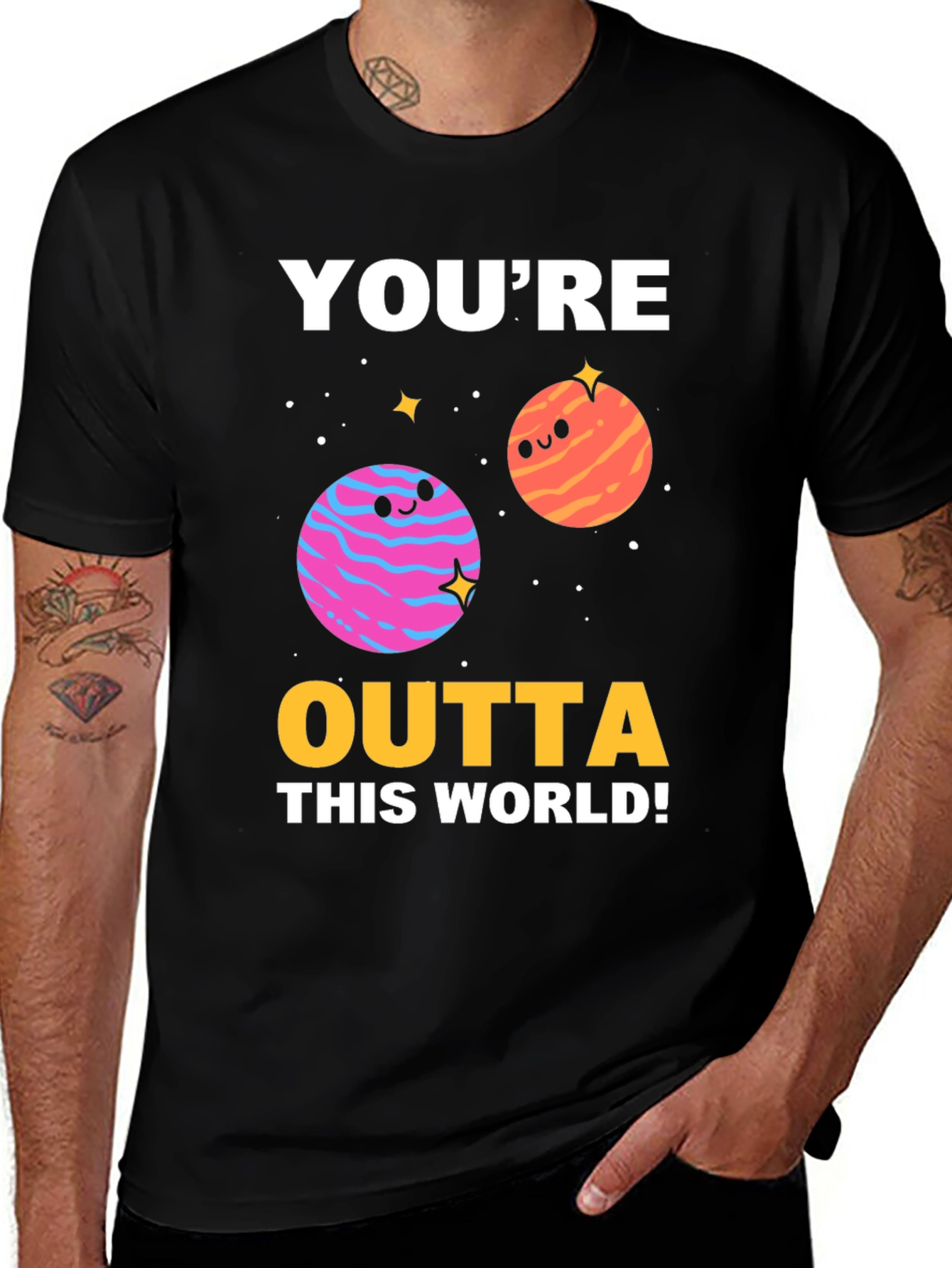 Variant 19 of Outta This World Graphic T-Shirt - Space Planets Tee