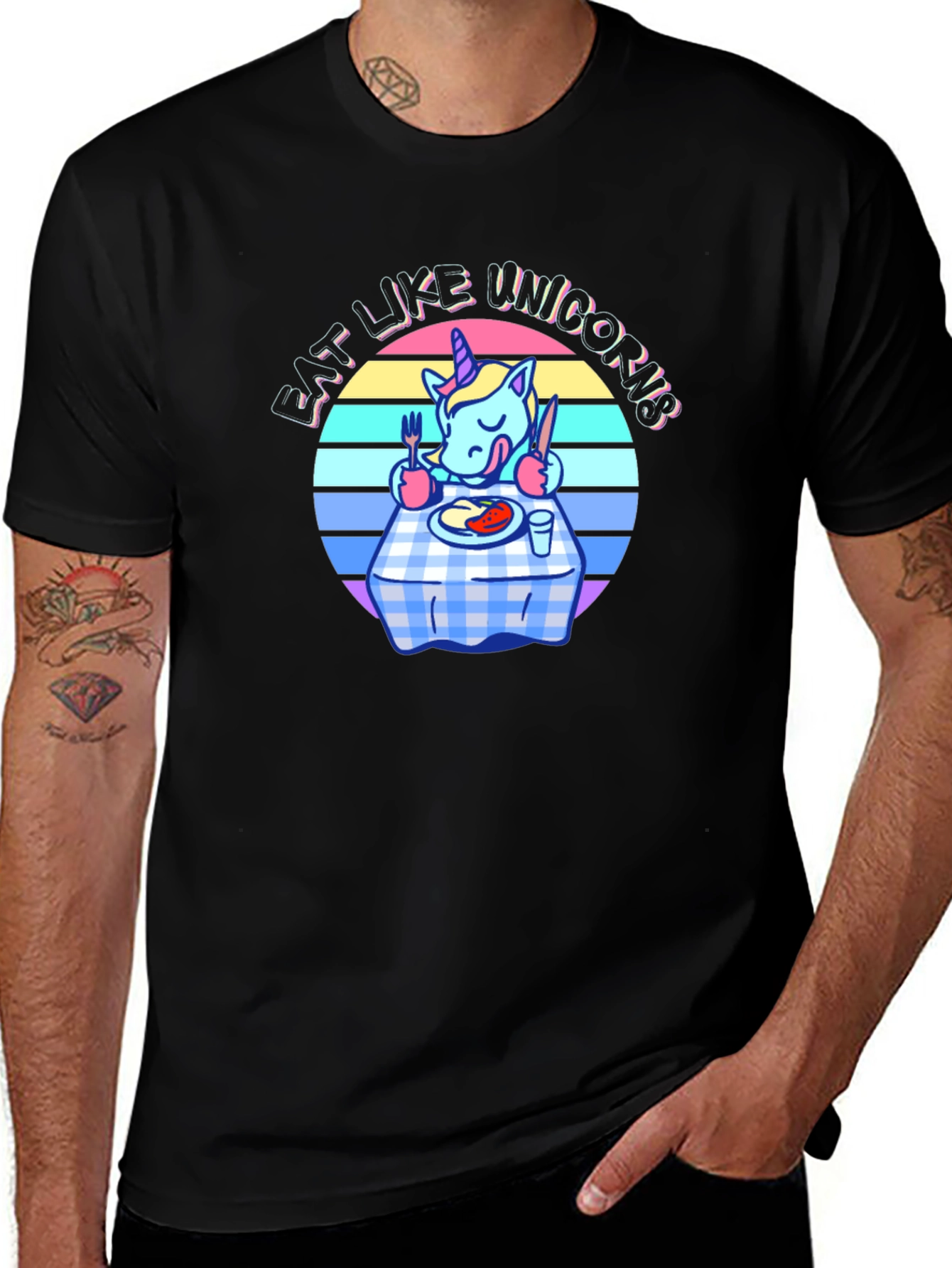 Variant 13 of Eat Like Unicorns Black T-Shirt