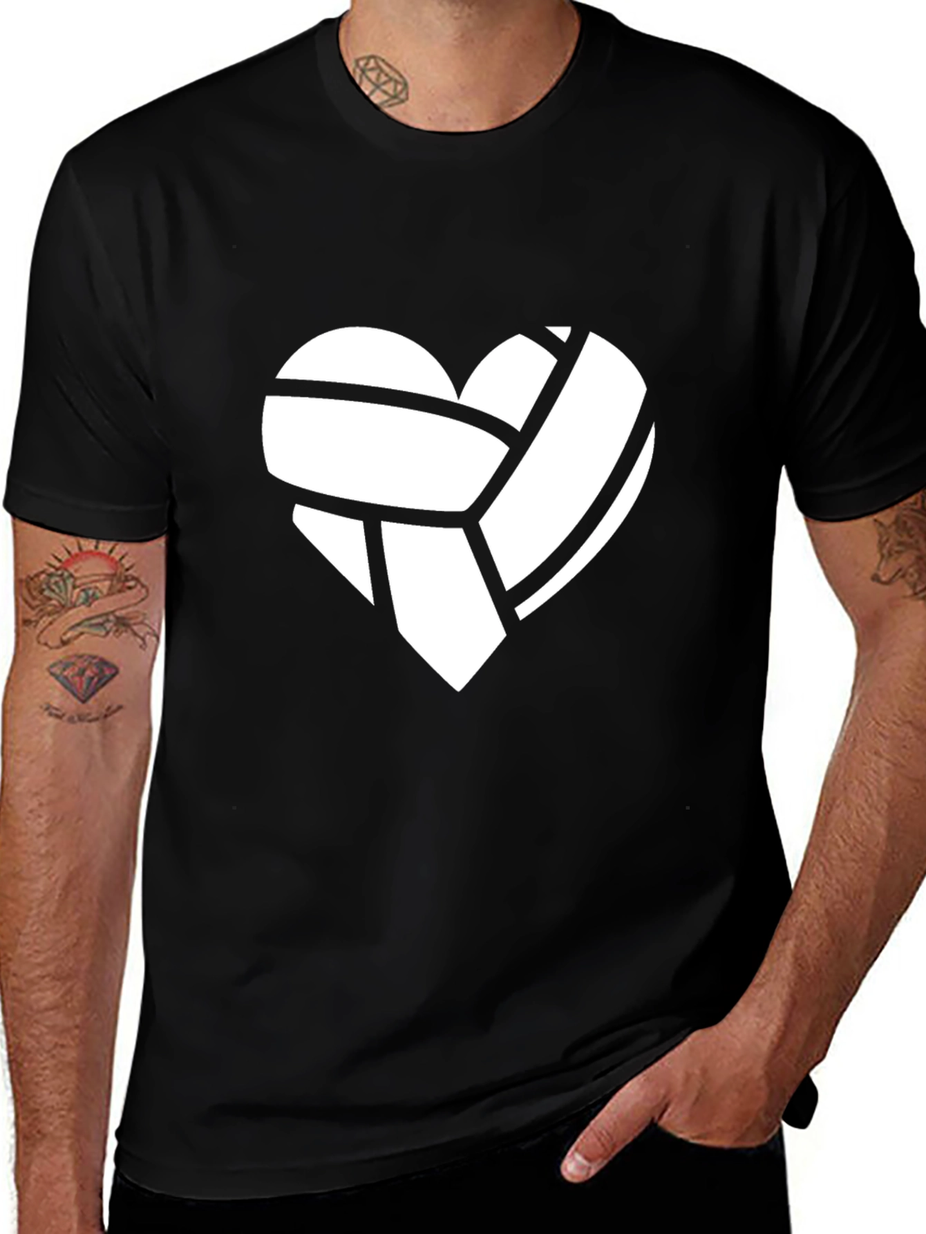 Variant 22 of Volleyball Heart Graphic Tee - Love the Game!