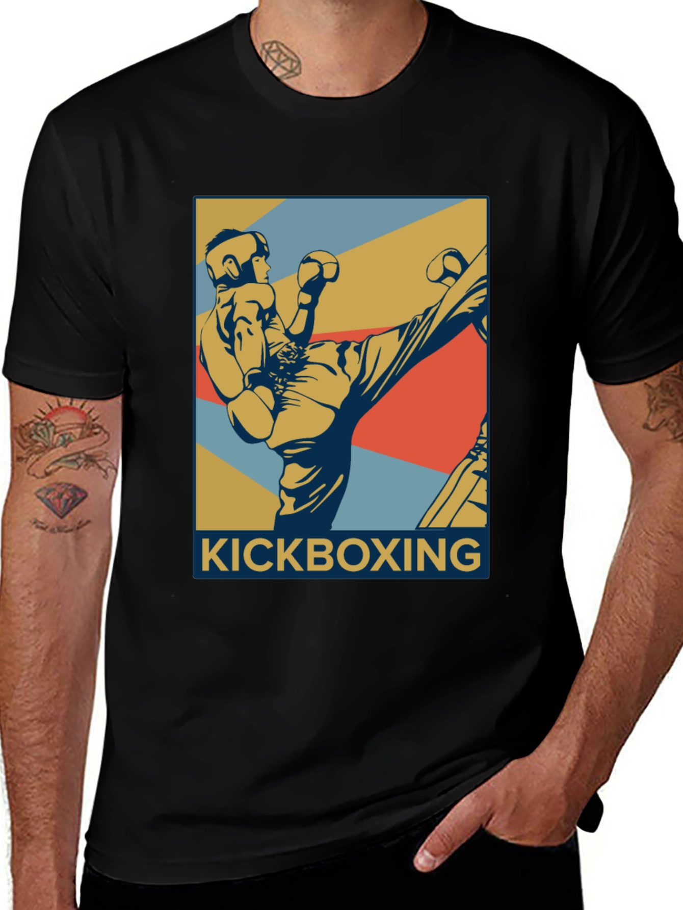 Variant 14 of Kickboxing Graphic Tee - Retro Style Martial Arts Shirt