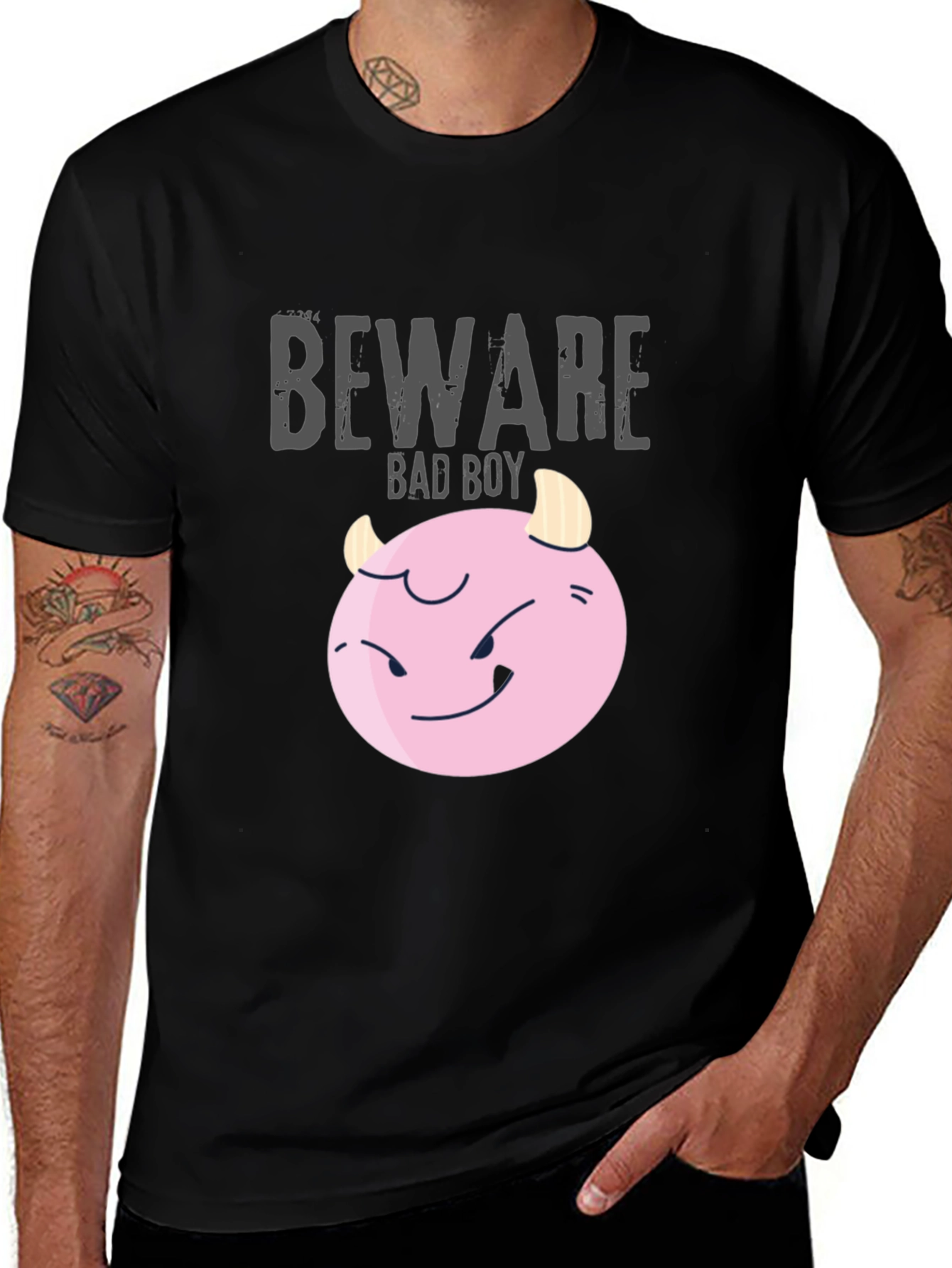 Variant 4 of Beware Bad Boy T-Shirt - Funny Graphic Tee