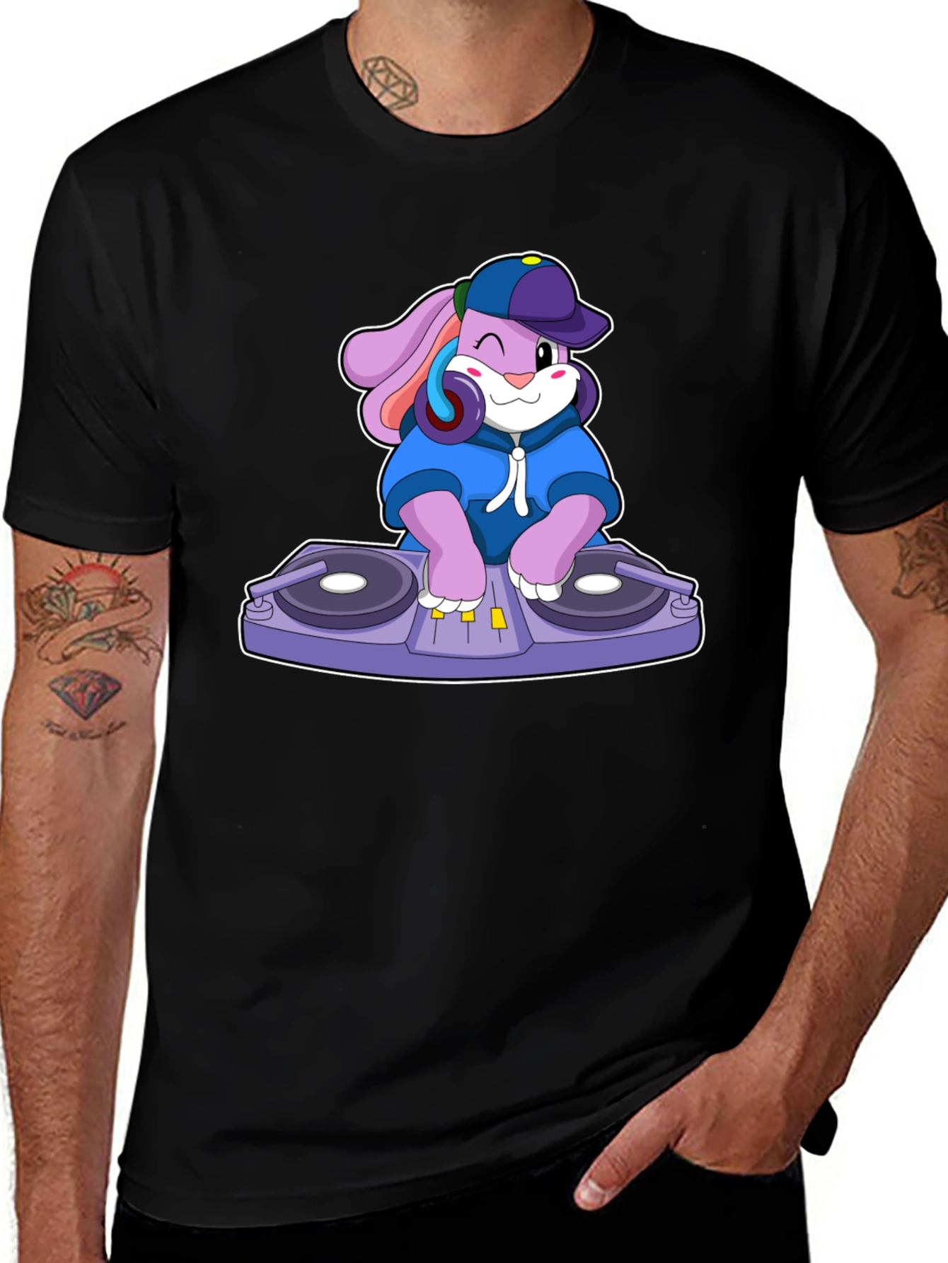 Variant 19 of DJ Bunny Graphic T-Shirt - Cool & Unique Design