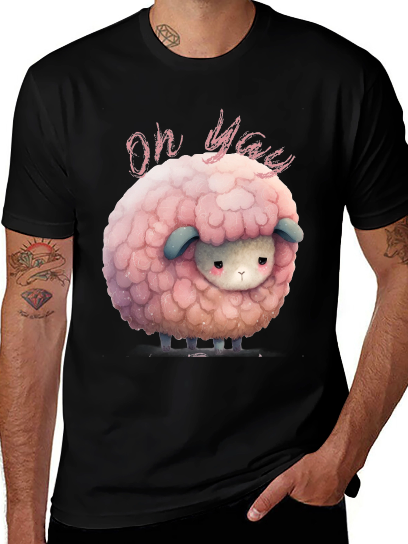 Variant 4 of Cute Sheep Graphic Tee - "Oh Yaa" T-Shirt
