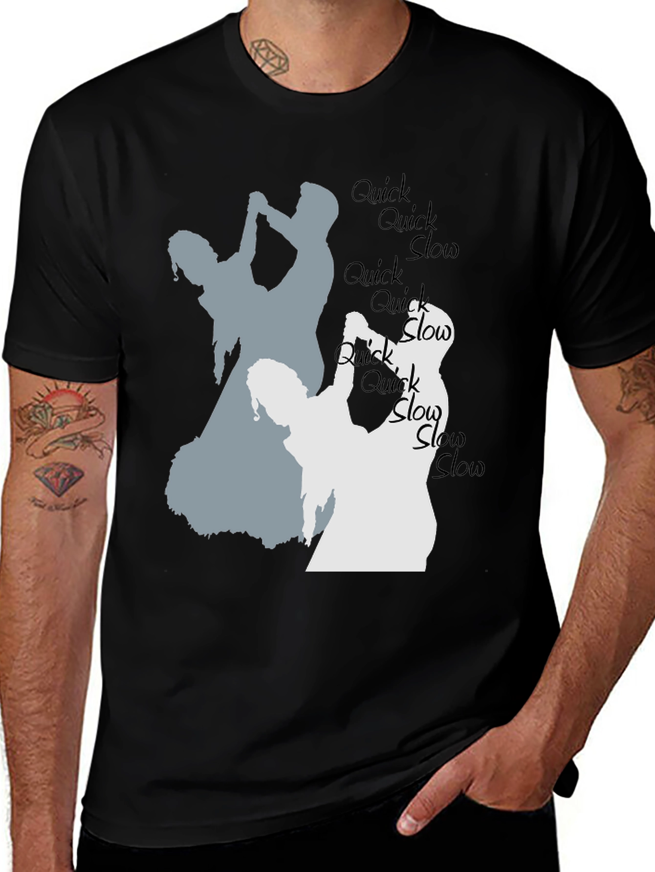 Variant 17 of Dance Silhouette Graphic Tee - Quick Quick Slow Dance