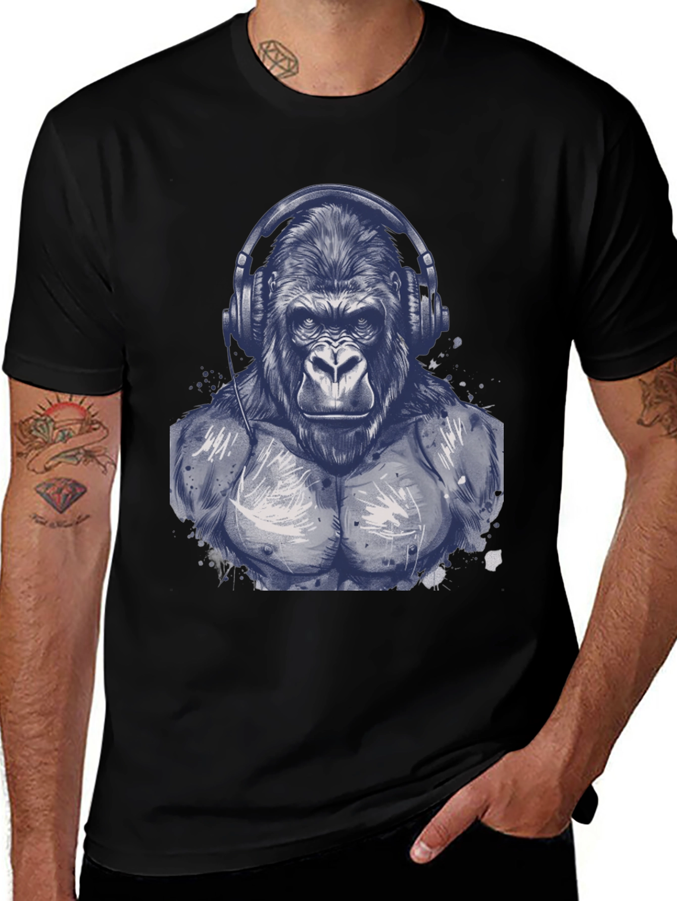Variant 8 of Gorilla Headphone Graphic T-Shirt