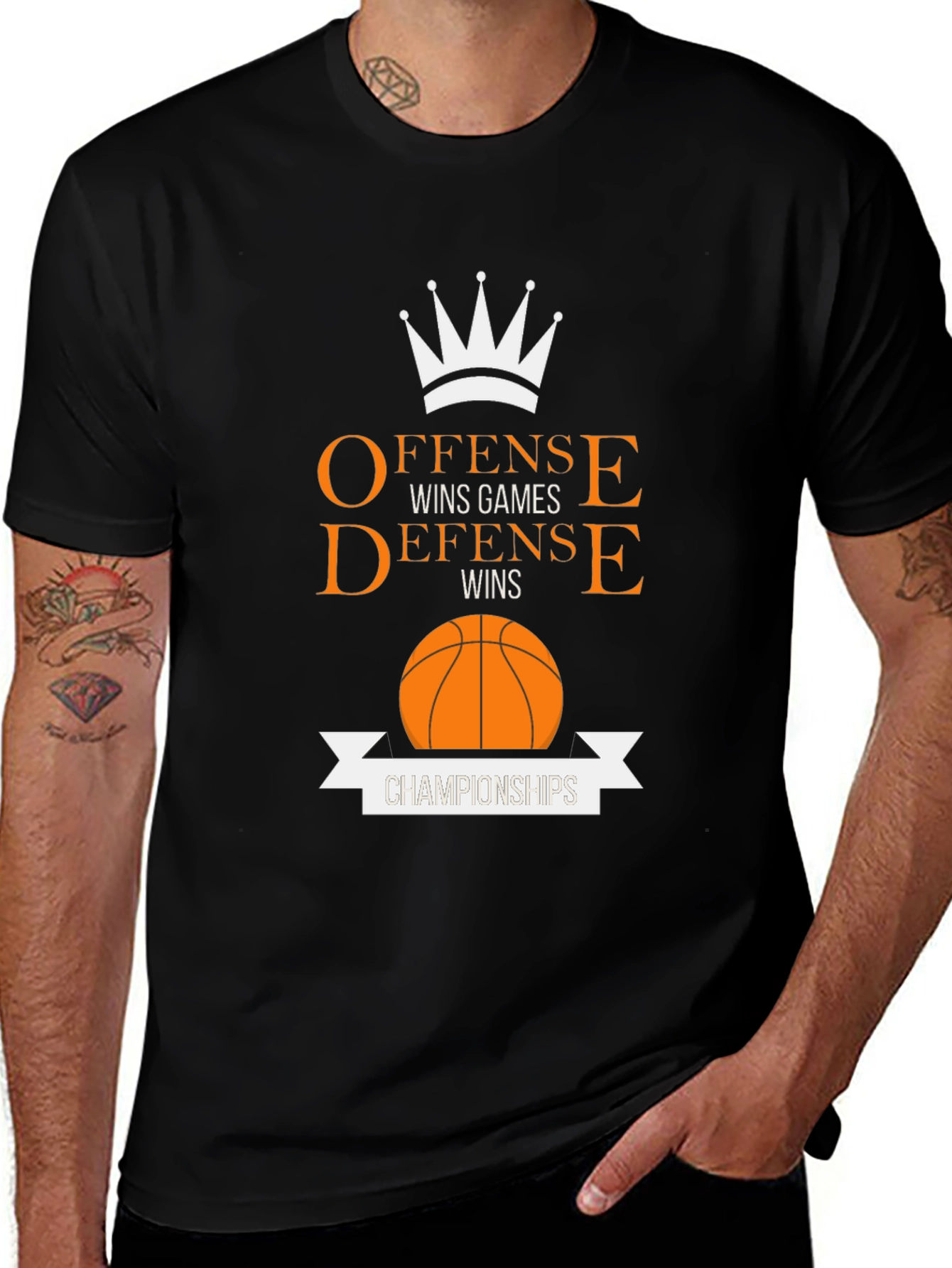 Variant 22 of Offense Wins Games Basketball T-Shirt