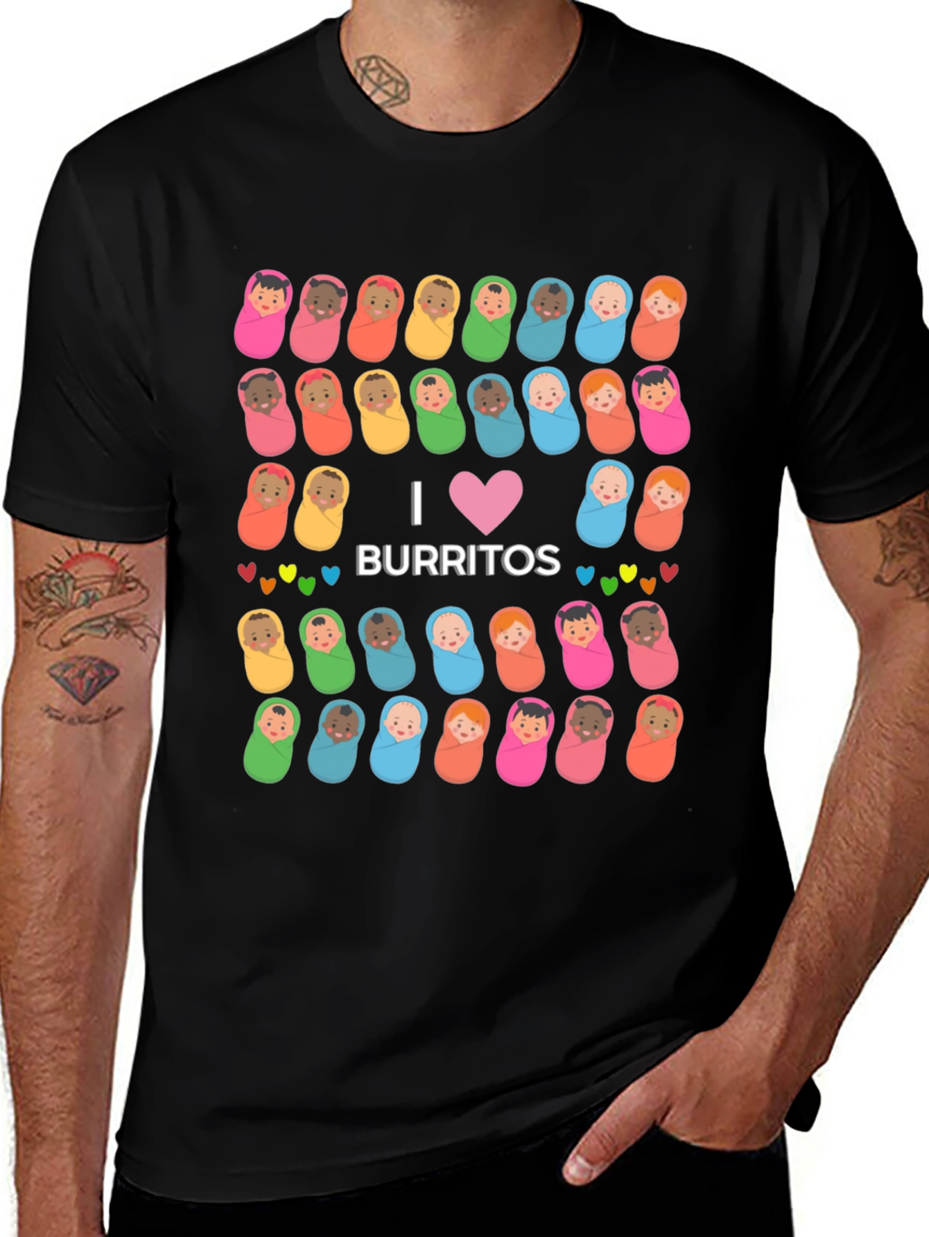 Black I Love Burritos Baby T-Shirt main image