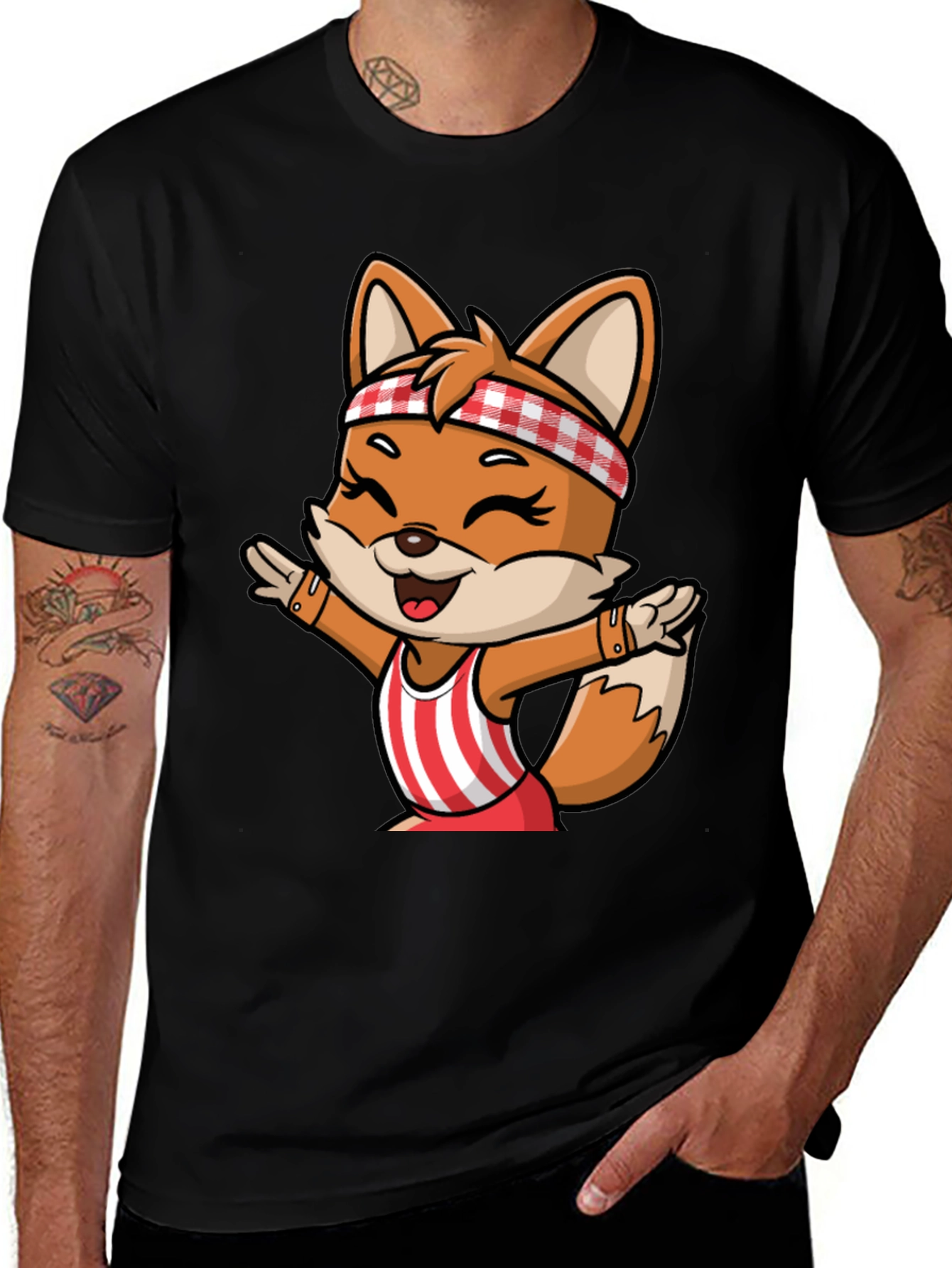 Variant 29 of Cartoon Fox Unisex T-Shirt - Playful Design