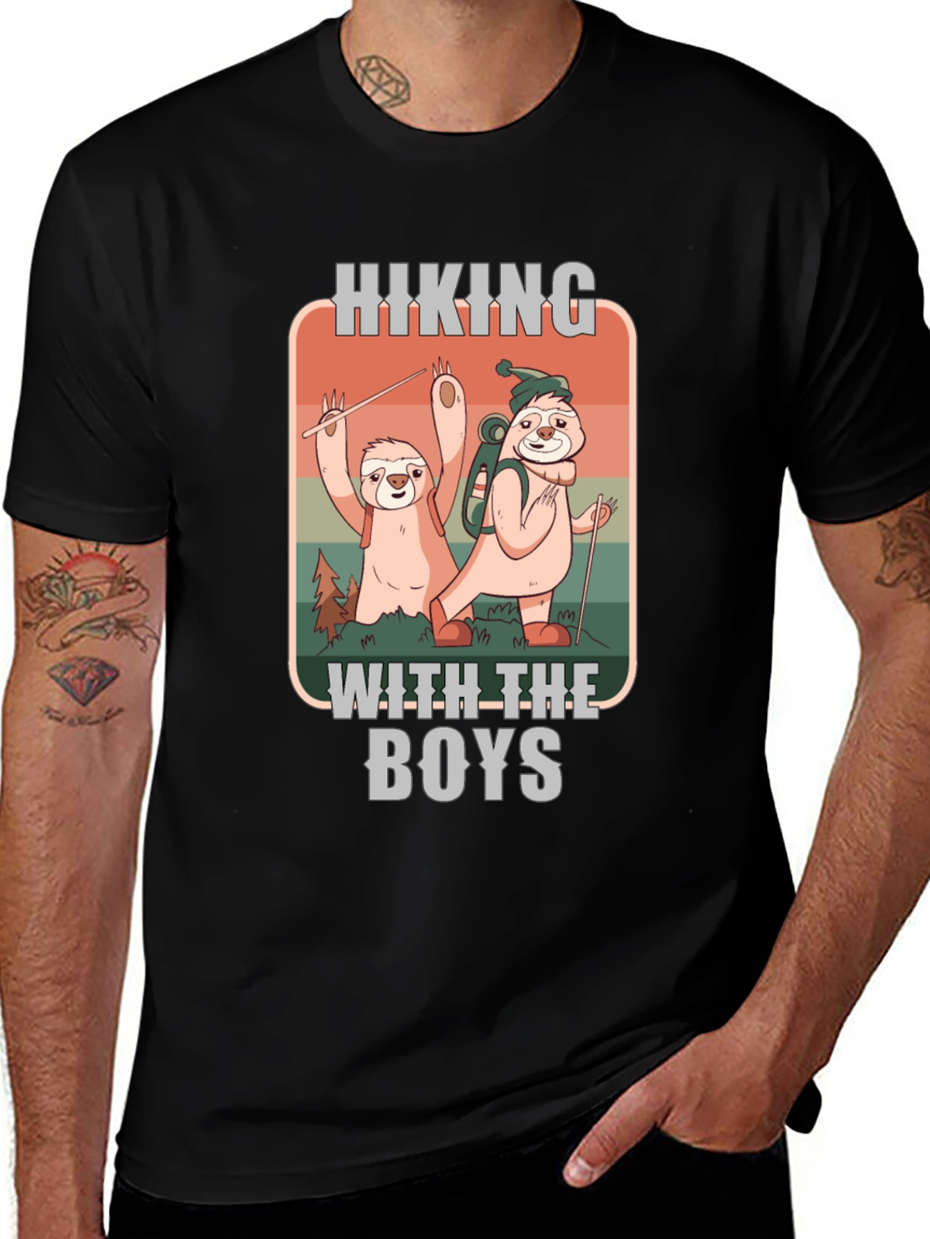 Variant 3 of Hiking With The Boys Sloth T-Shirt