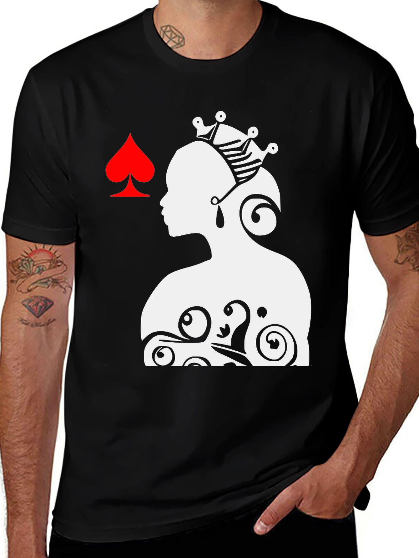 Queen of Spades Graphic Tee - Black