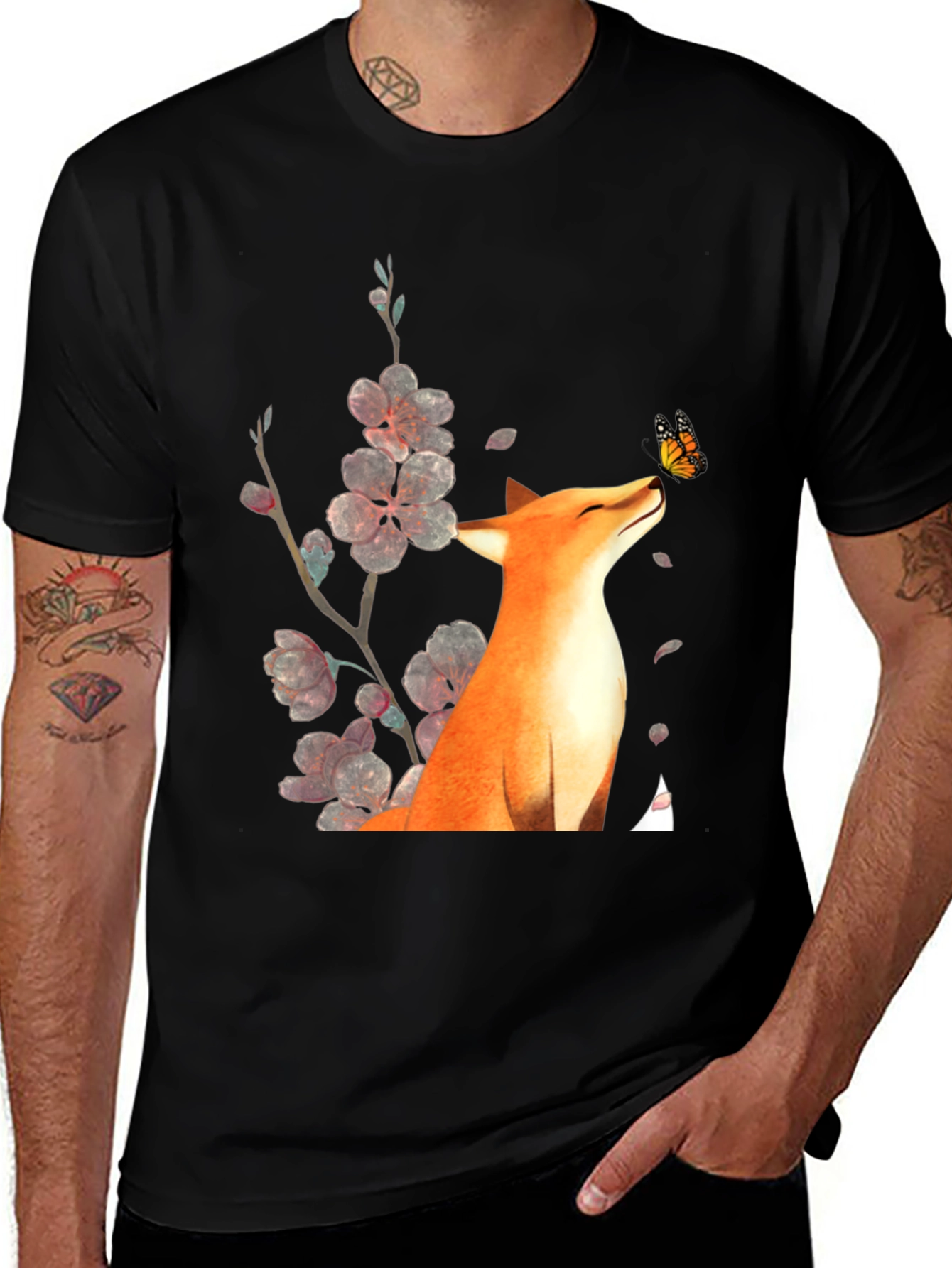 Variant 25 of Fox and Butterfly Graphic Tee