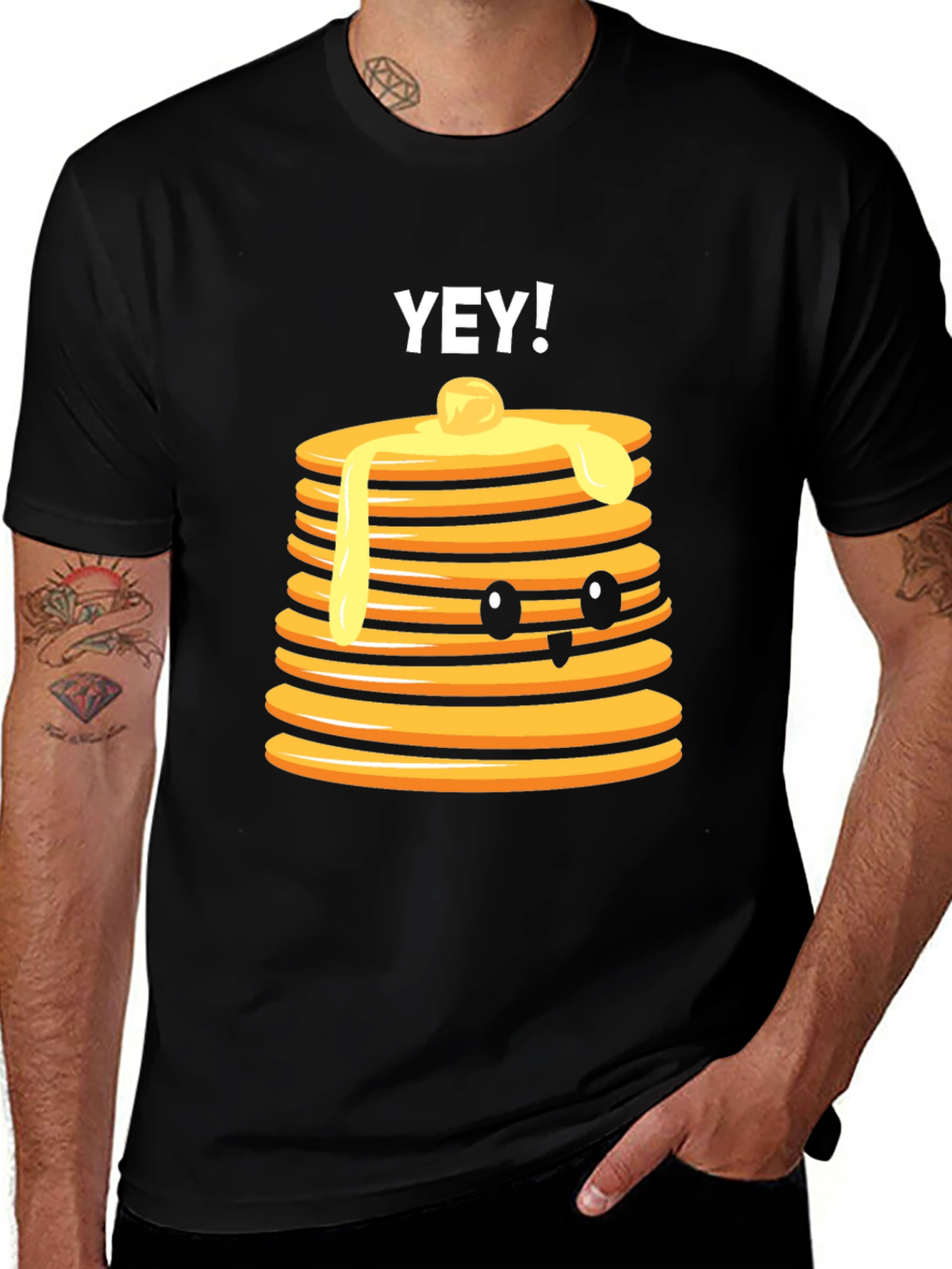 Variant 28 of Pancake Stack T-Shirt - Cute Cartoon Breakfast Tee