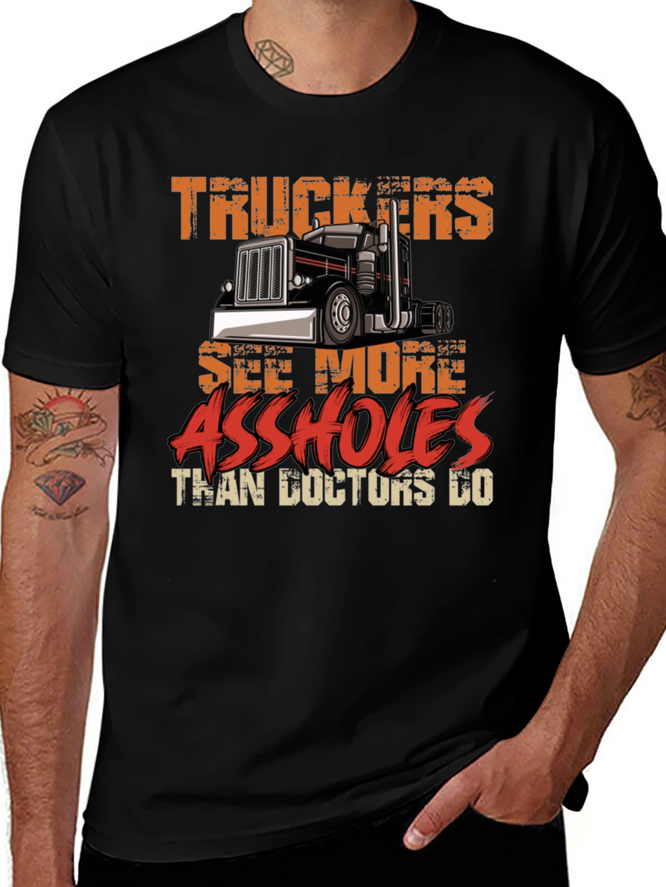 Variant 18 of Truckers See More Funny Sarcastic T-Shirt