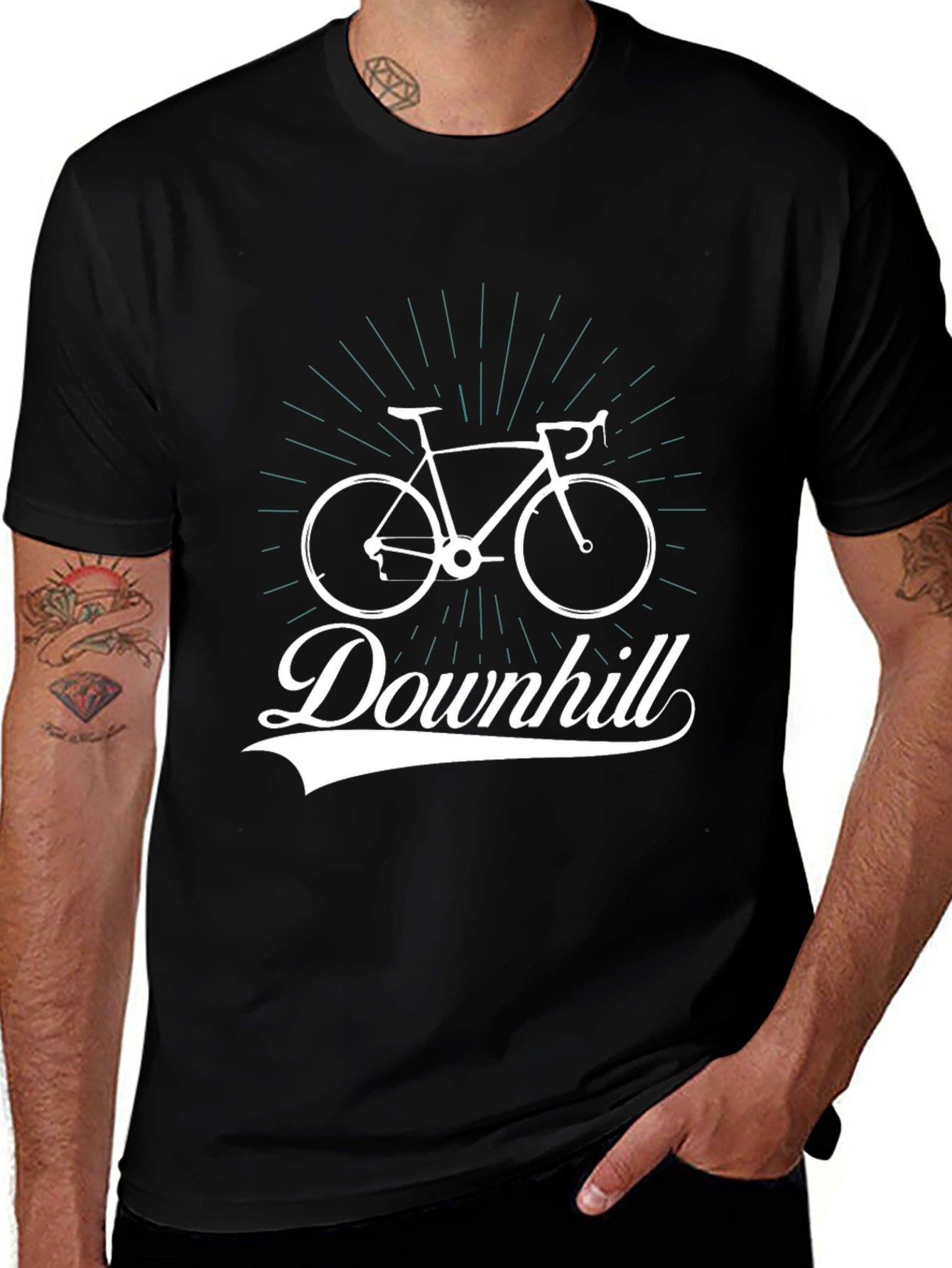 Variant 12 of Downhill Biking T-Shirt - Black, Stylish, Casual Wear