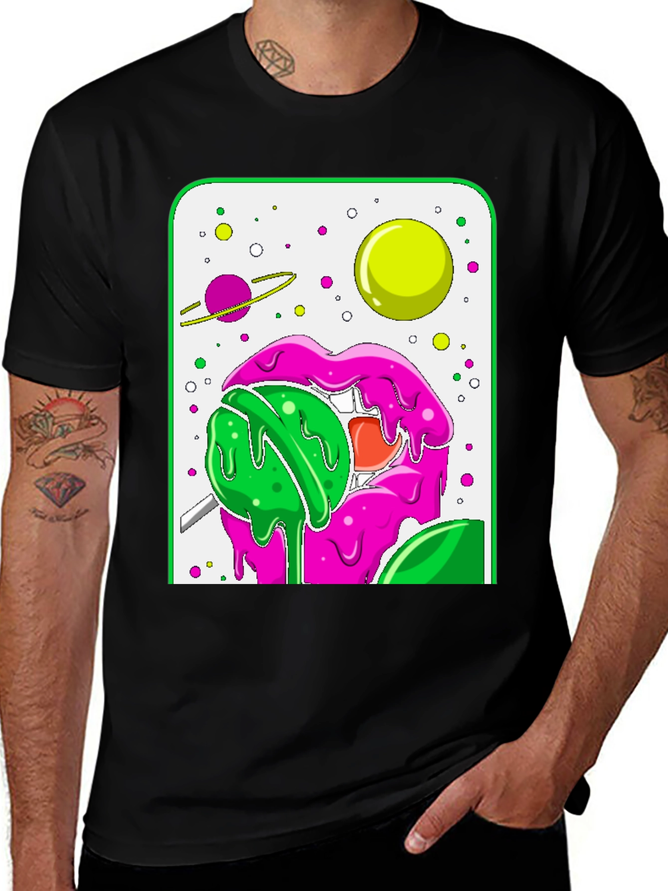 Variant 2 of Surreal Lips Lollipop Graphic Tee