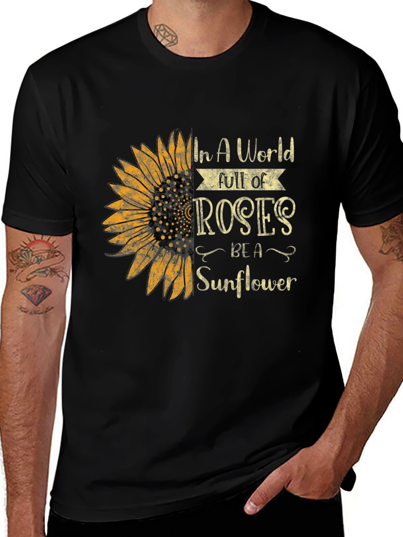 Variant 8 of Sunflower Graphic Tee -  In A World Full of Roses
