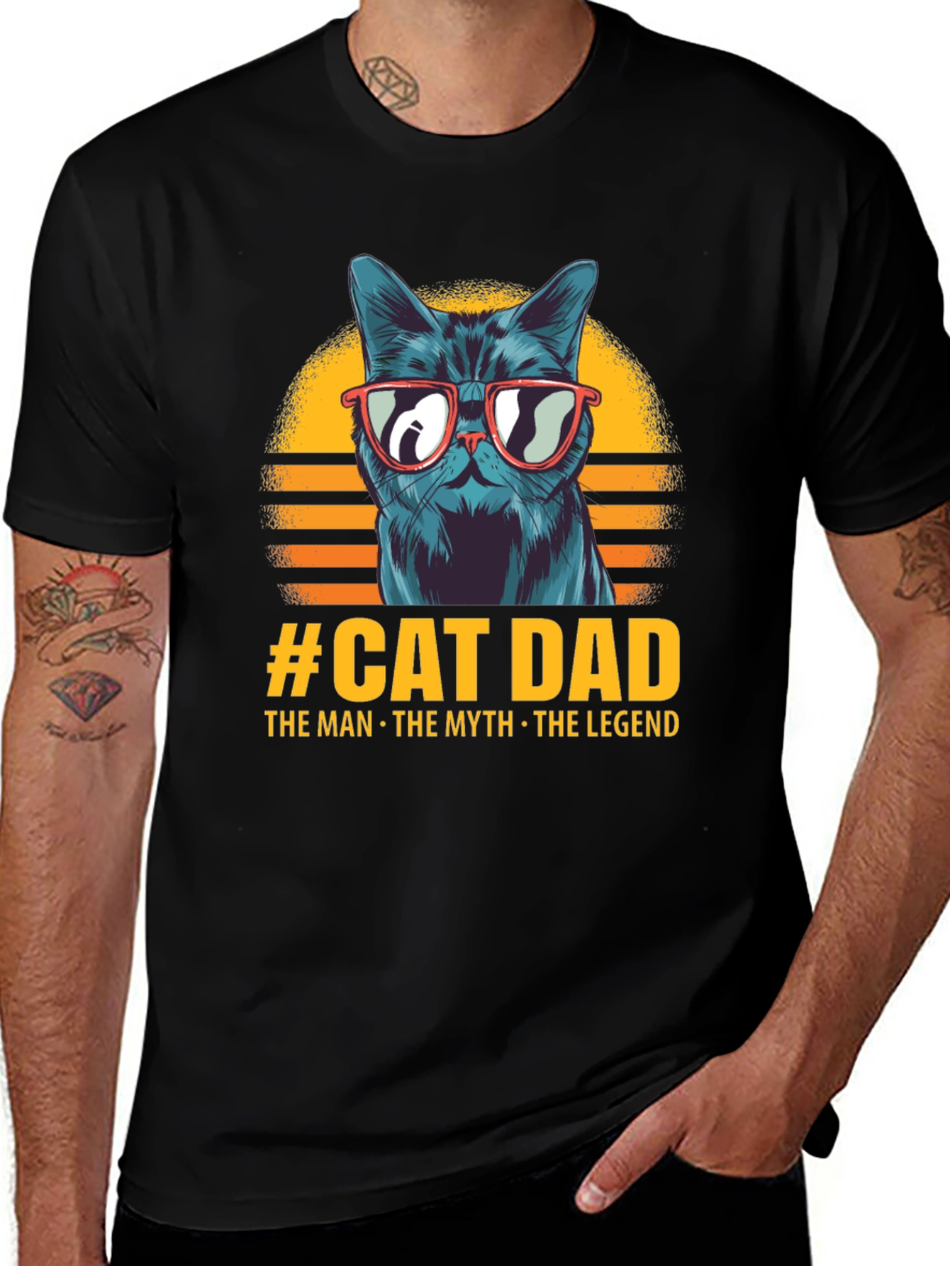Variant 20 of Cat Dad T-Shirt - The Man, The Myth, The Legend