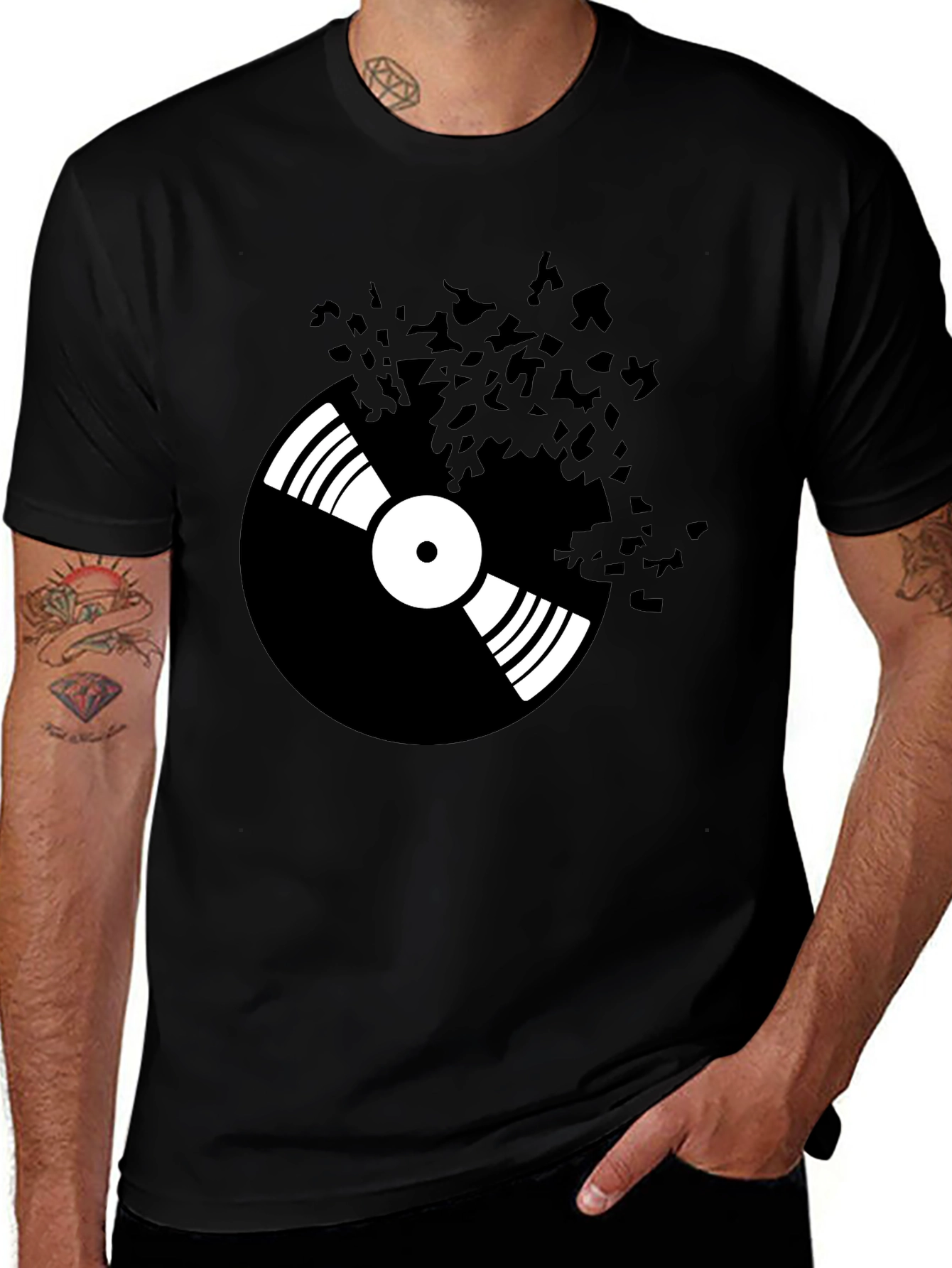 Variant 29 of Vinyl Record Graphic Black T-Shirt