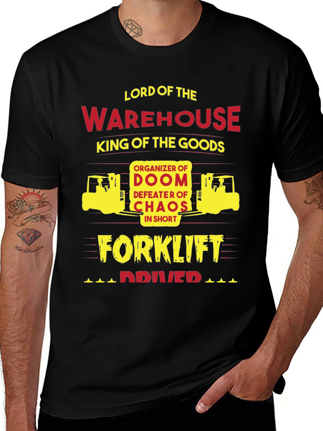 Variant 3 of Lord of The Warehouse Forklift Driver T-Shirt