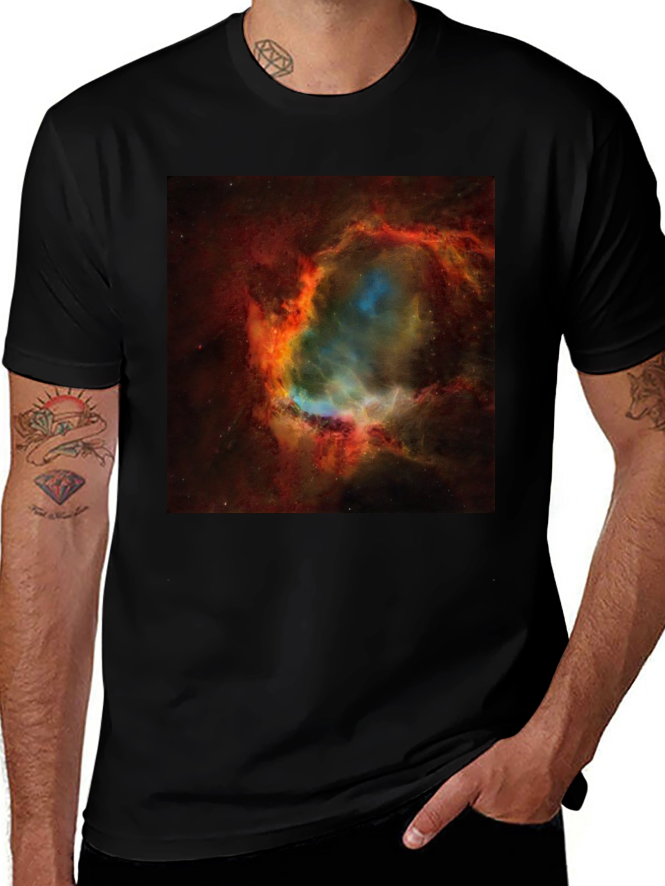 Variant 19 of Nebula Print Black T-Shirt