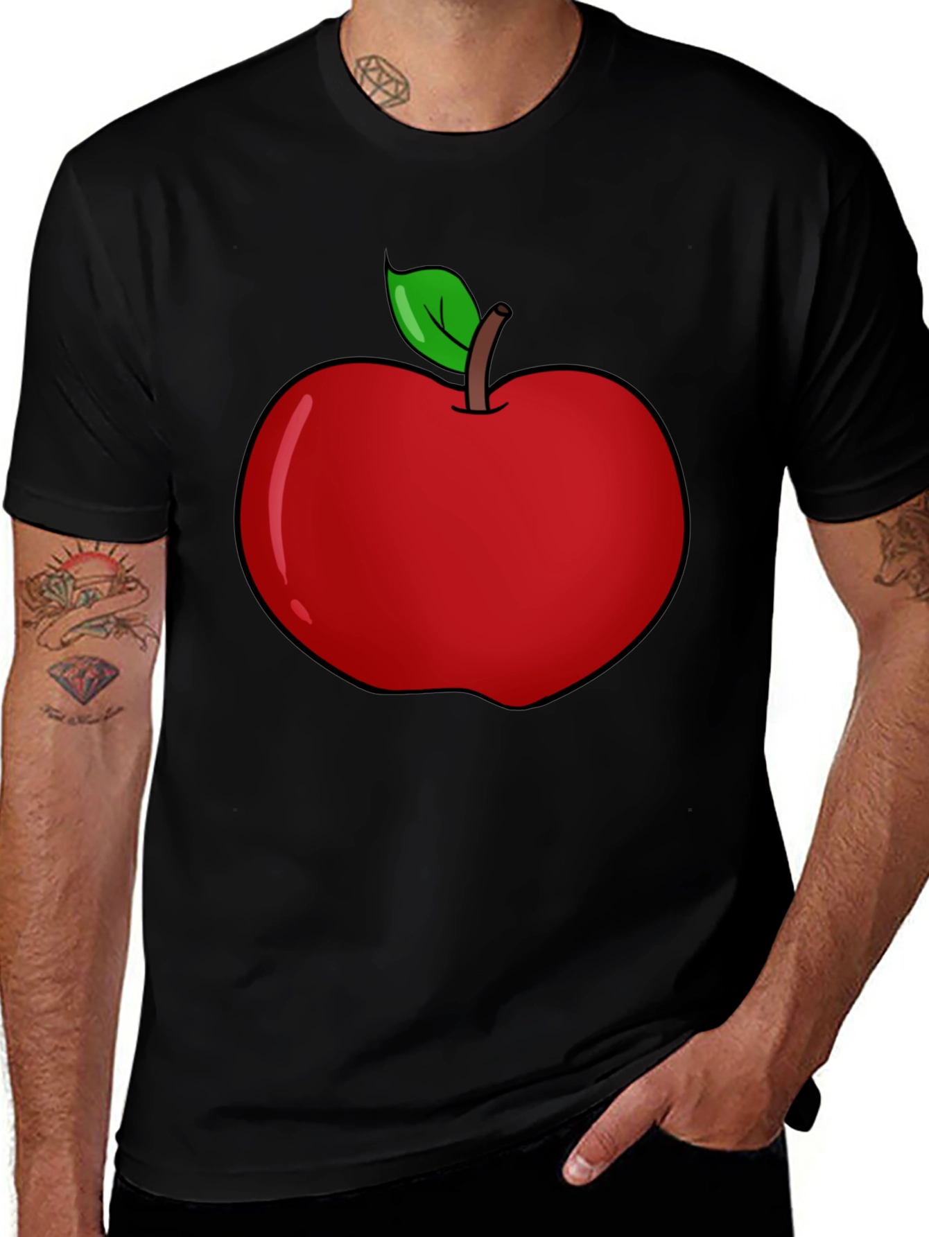 Variant 26 of Red Apple Graphic Tee - Unisex Black T-Shirt