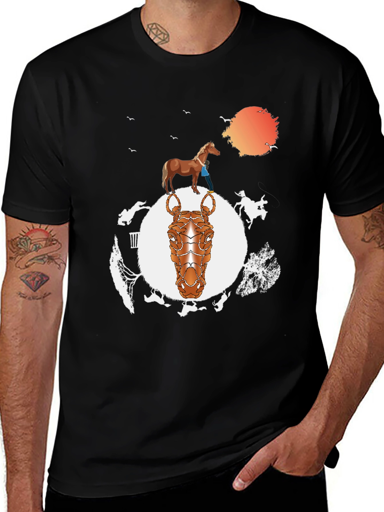 Variant 23 of Horse Graphic Print Men's T-Shirt