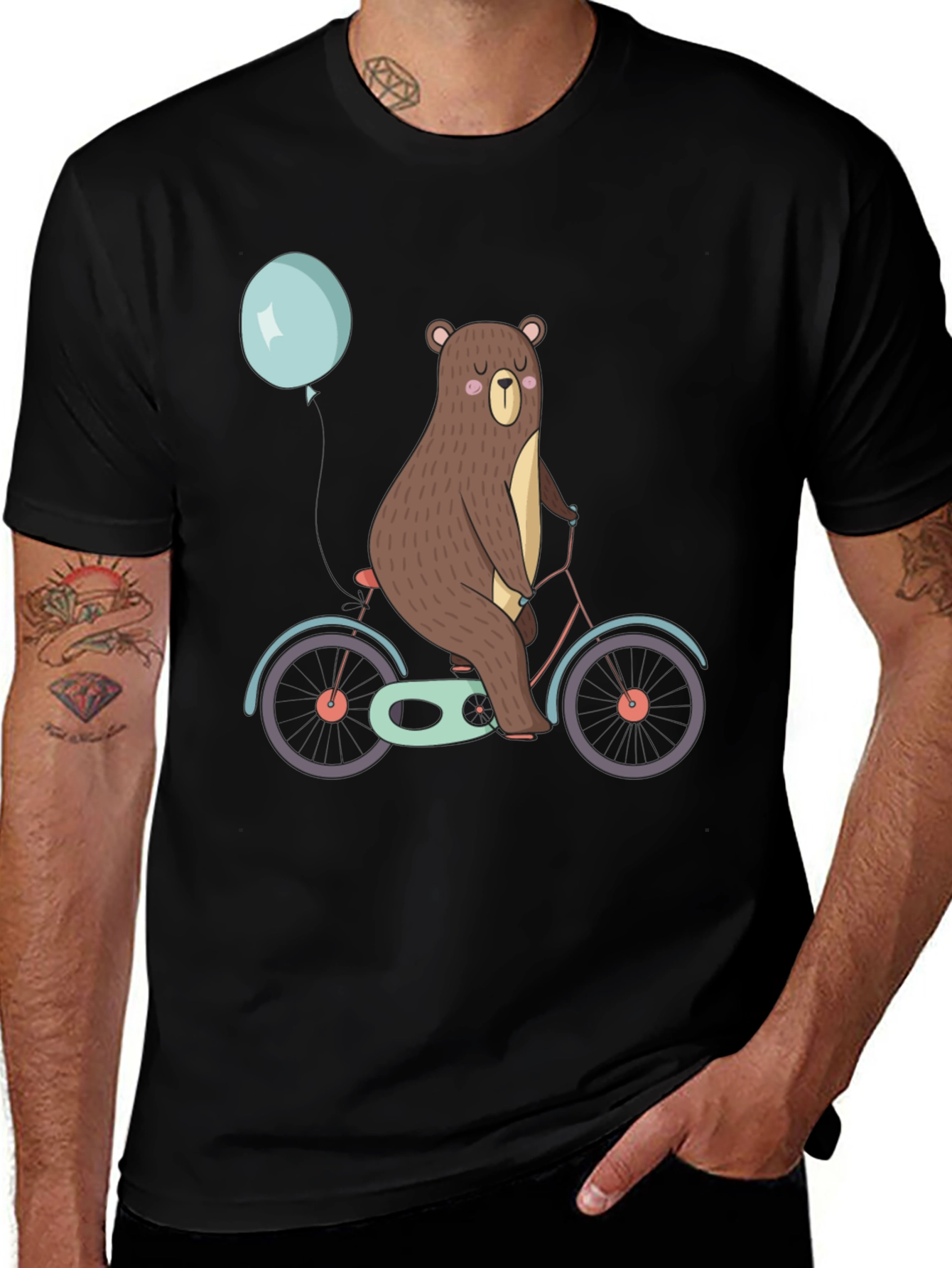 Variant 10 of Bear on Bicycle Graphic Tee