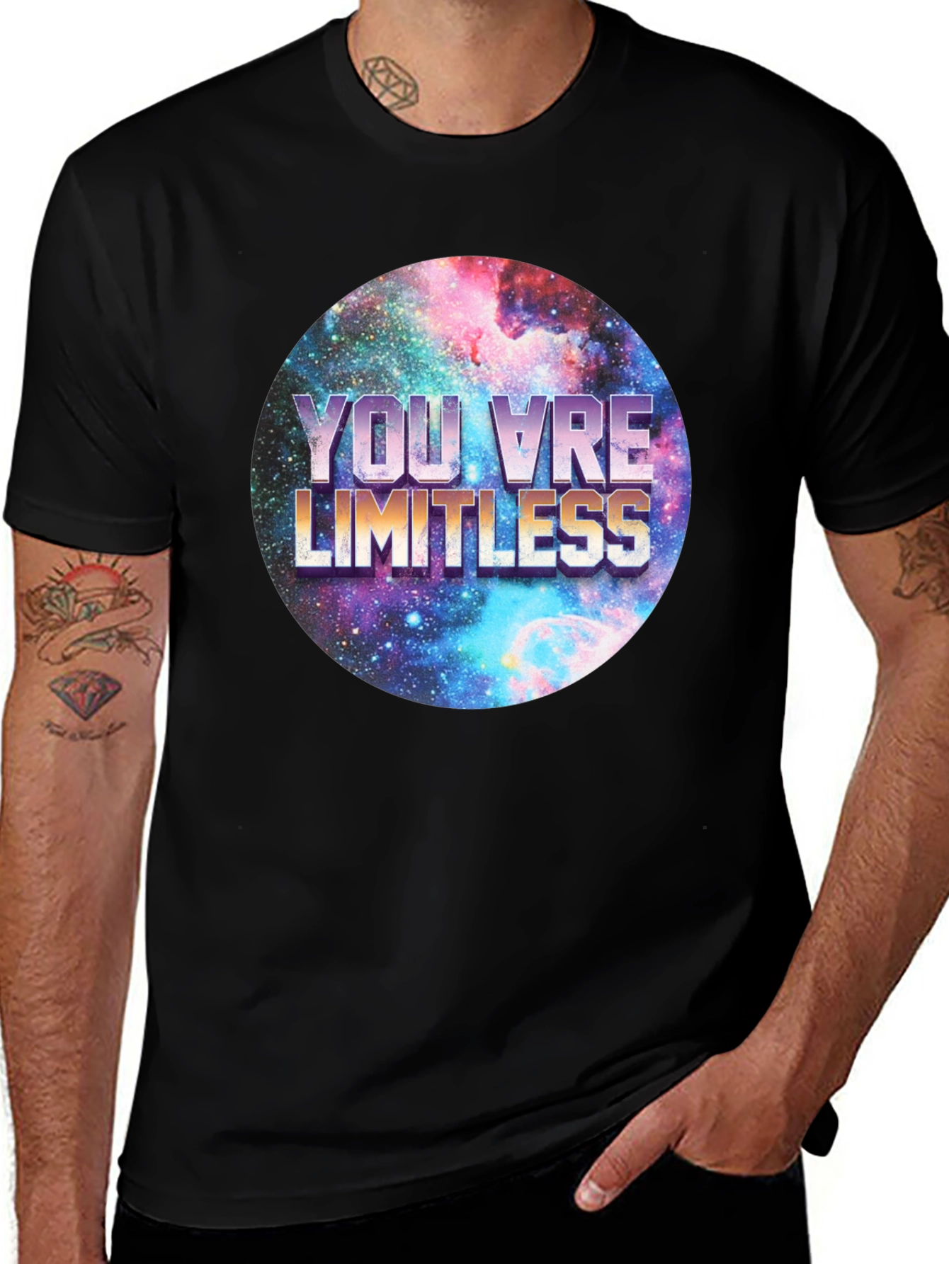 Variant 13 of Limitless Galaxy Graphic Tee - Men's Black T-Shirt