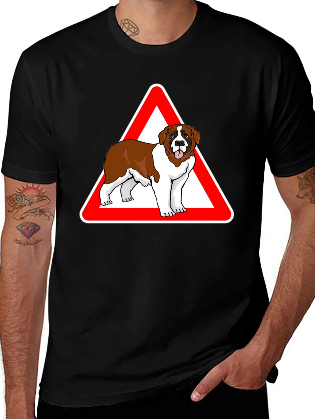 Variant 30 of Dog Warning Sign T-Shirt