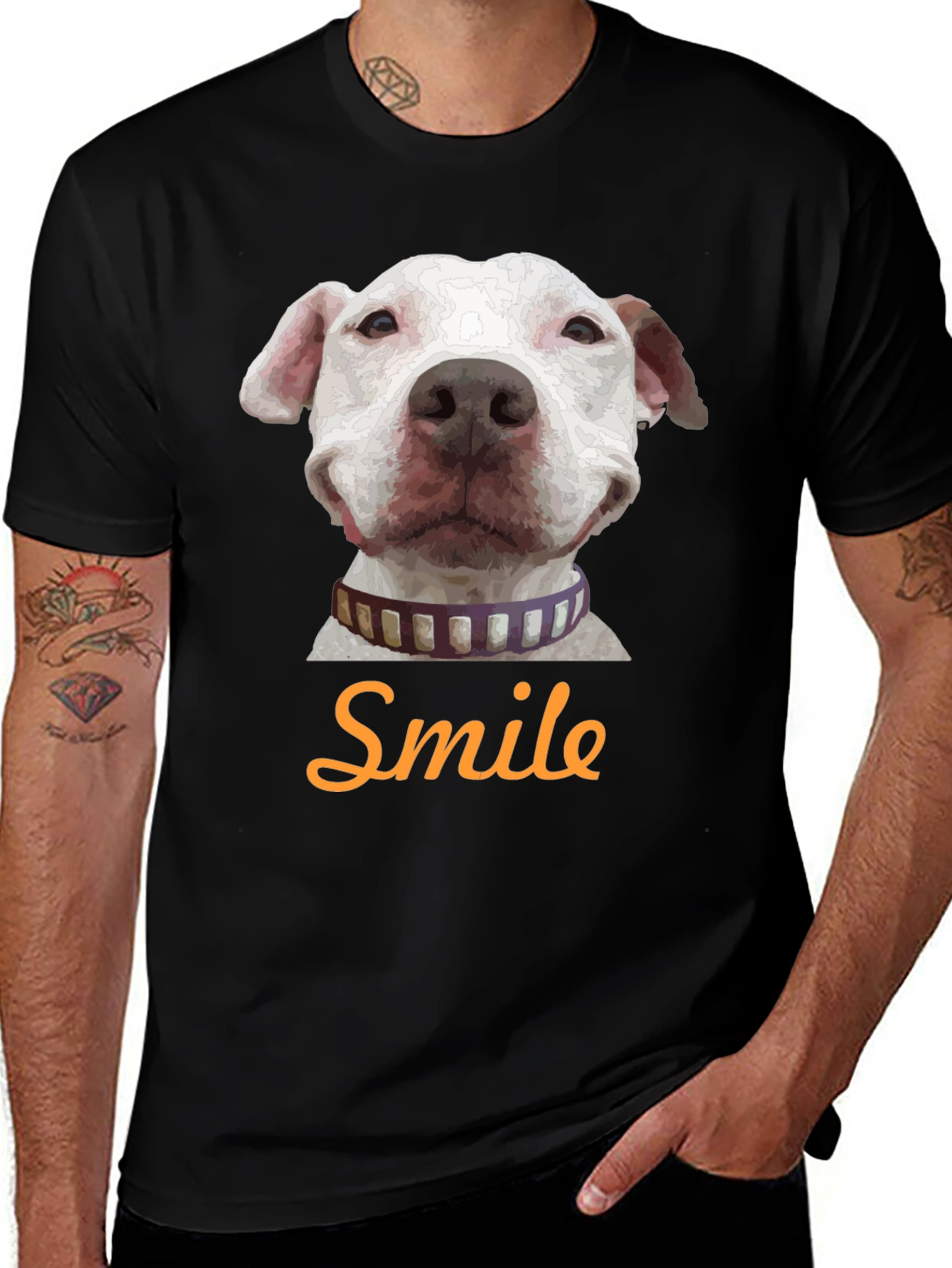 Variant 14 of Smile Dog Graphic T-Shirt - Black