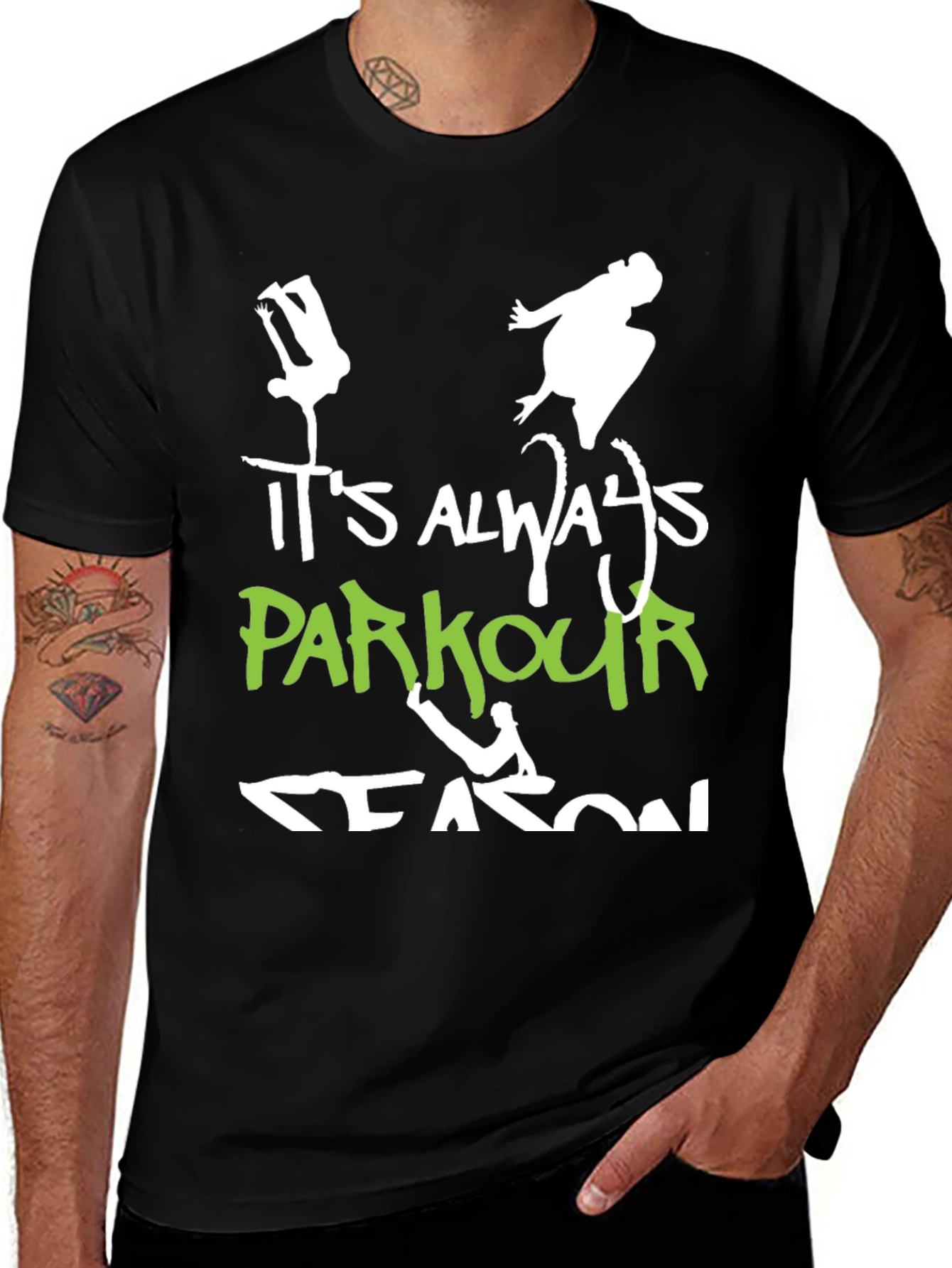 Variant 18 of It's Always Parkour Season Black T-Shirt