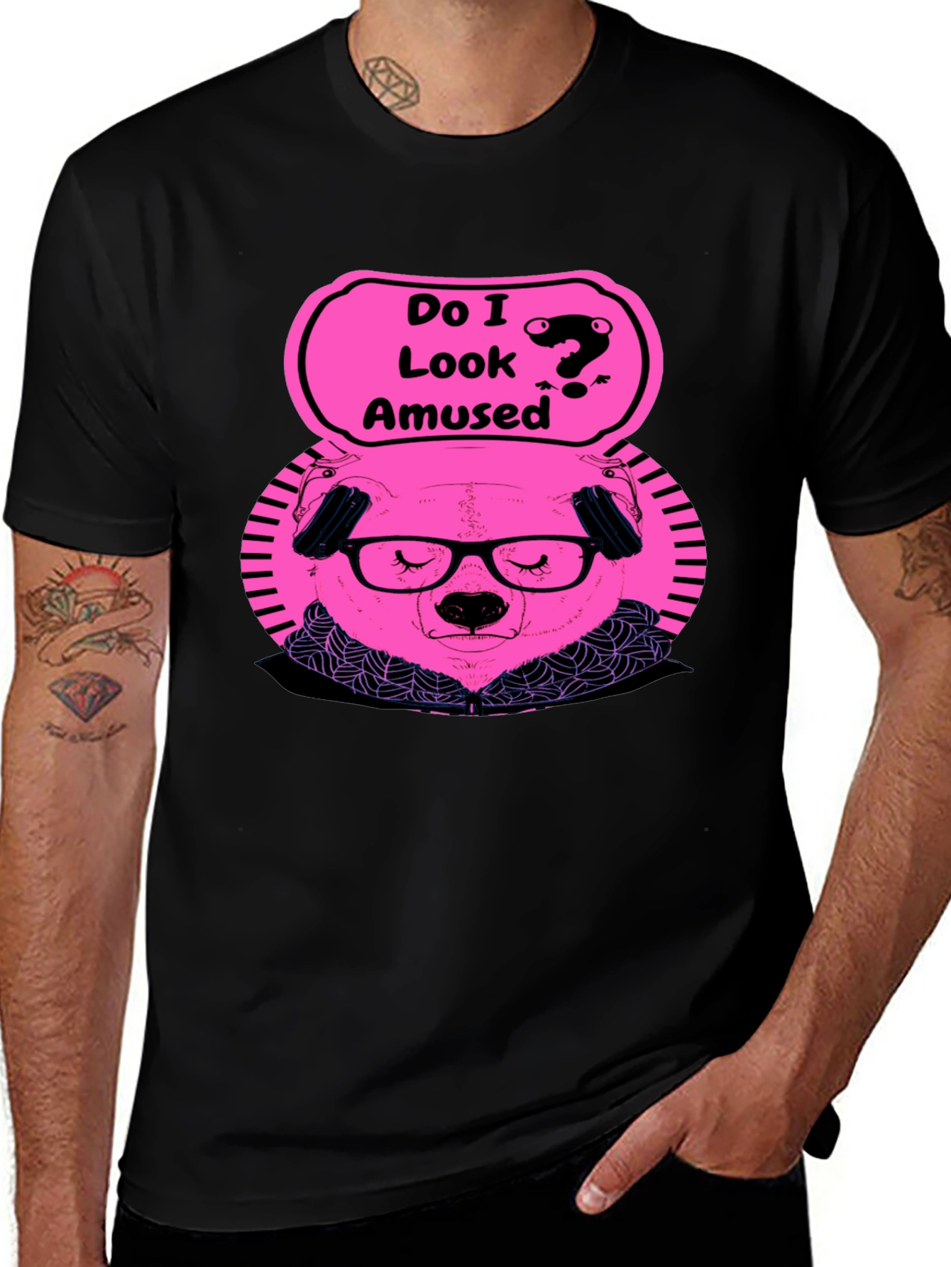 Variant 8 of Amused Bear Graphic T-Shirt - Quirky Style