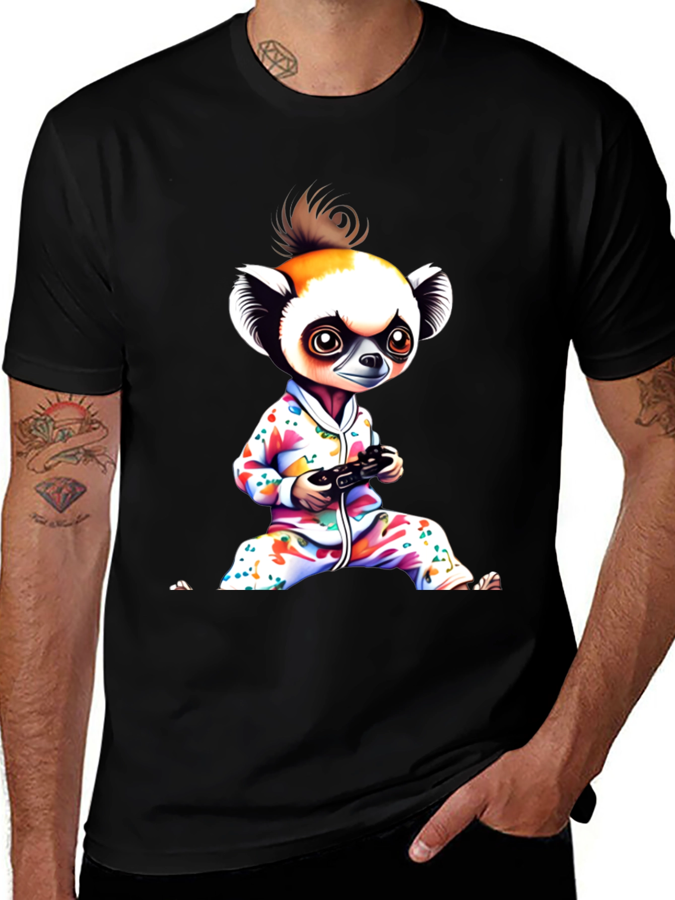 Variant 20 of Gamer Lemur Graphic Tee