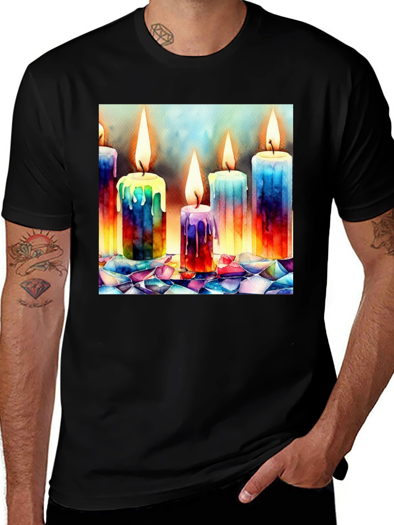 Variant 7 of Watercolor Candle T-Shirt