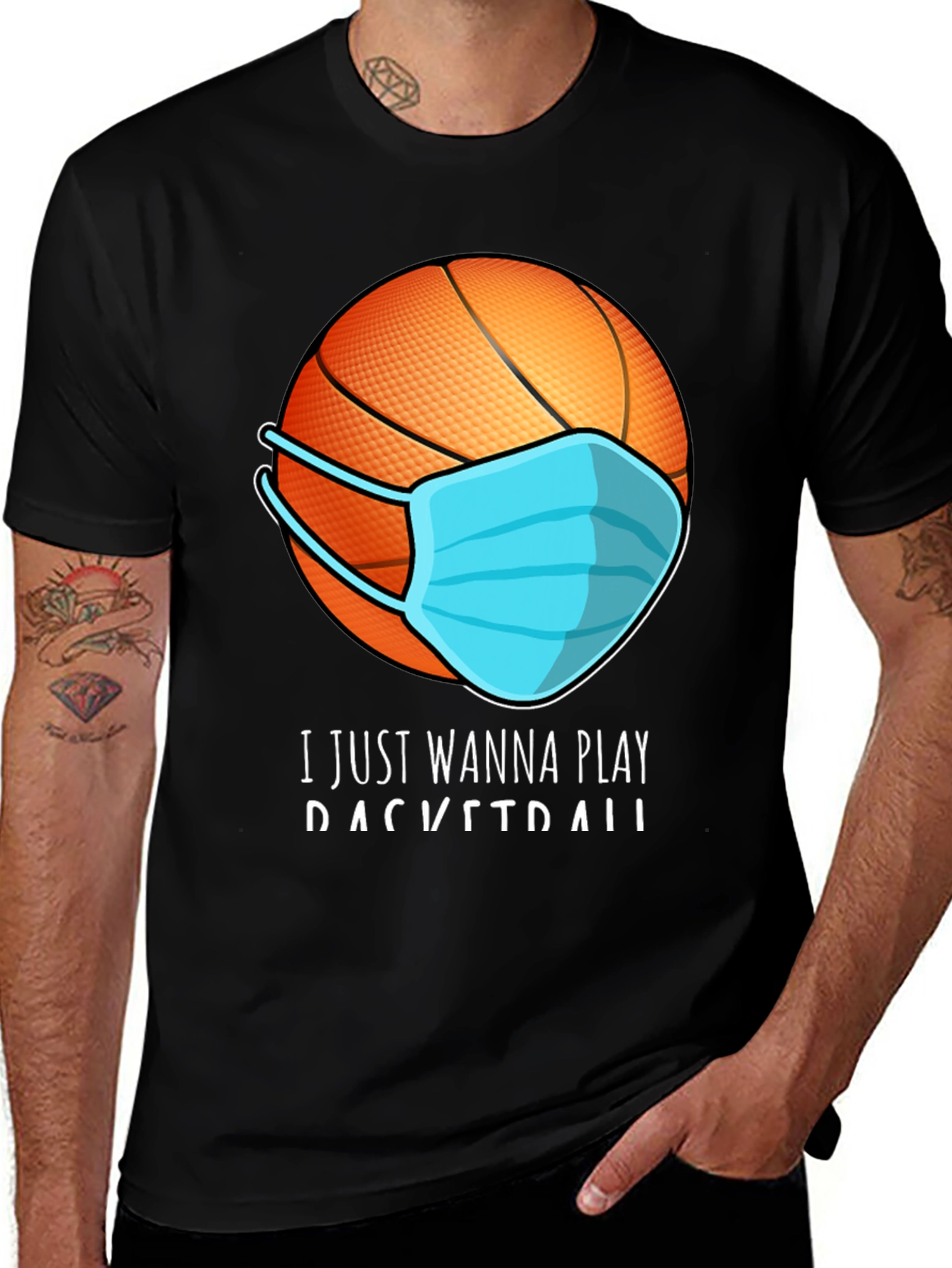 Variant 14 of Masked Basketball T-Shirt: I Just Wanna Play