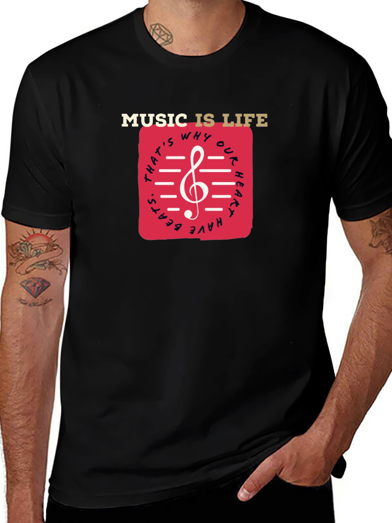 Variant 24 of Music is Life Graphic Tee - Stylish Treble Clef Design